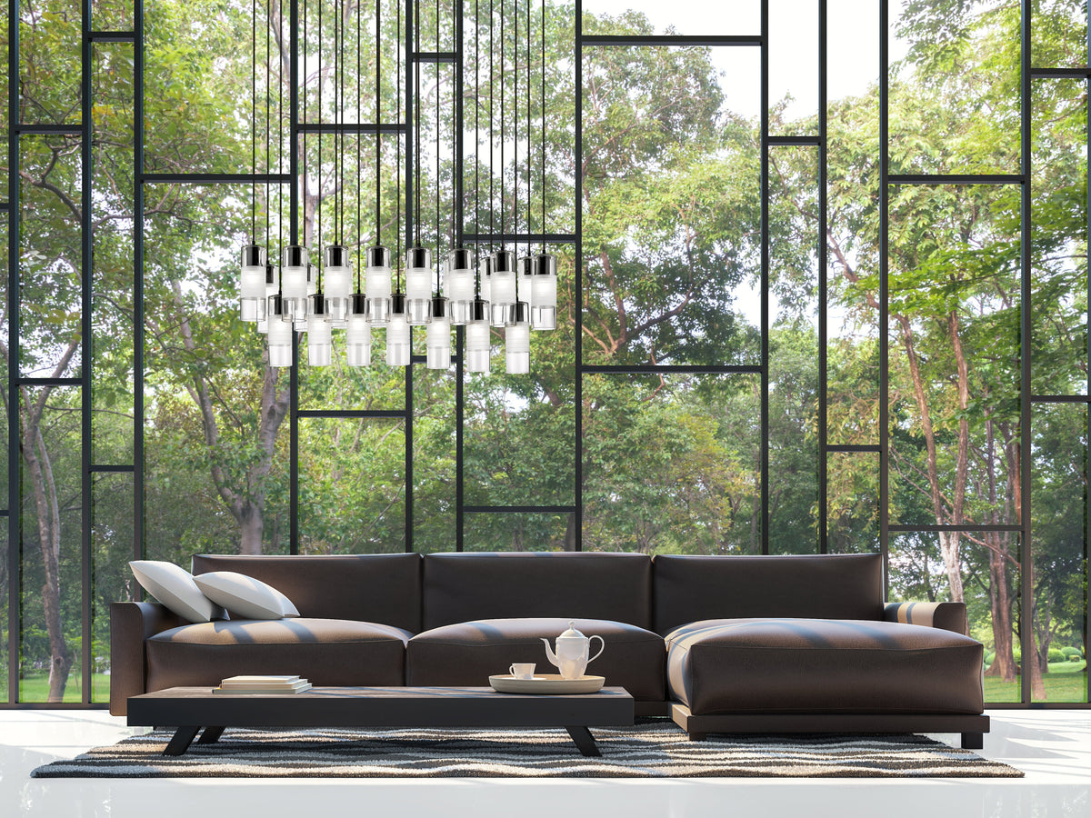 Alton 23 Light Linear Chandelier Matte Black
