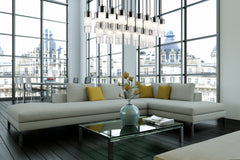 Alton 23 Light Linear Chandelier Matte Black