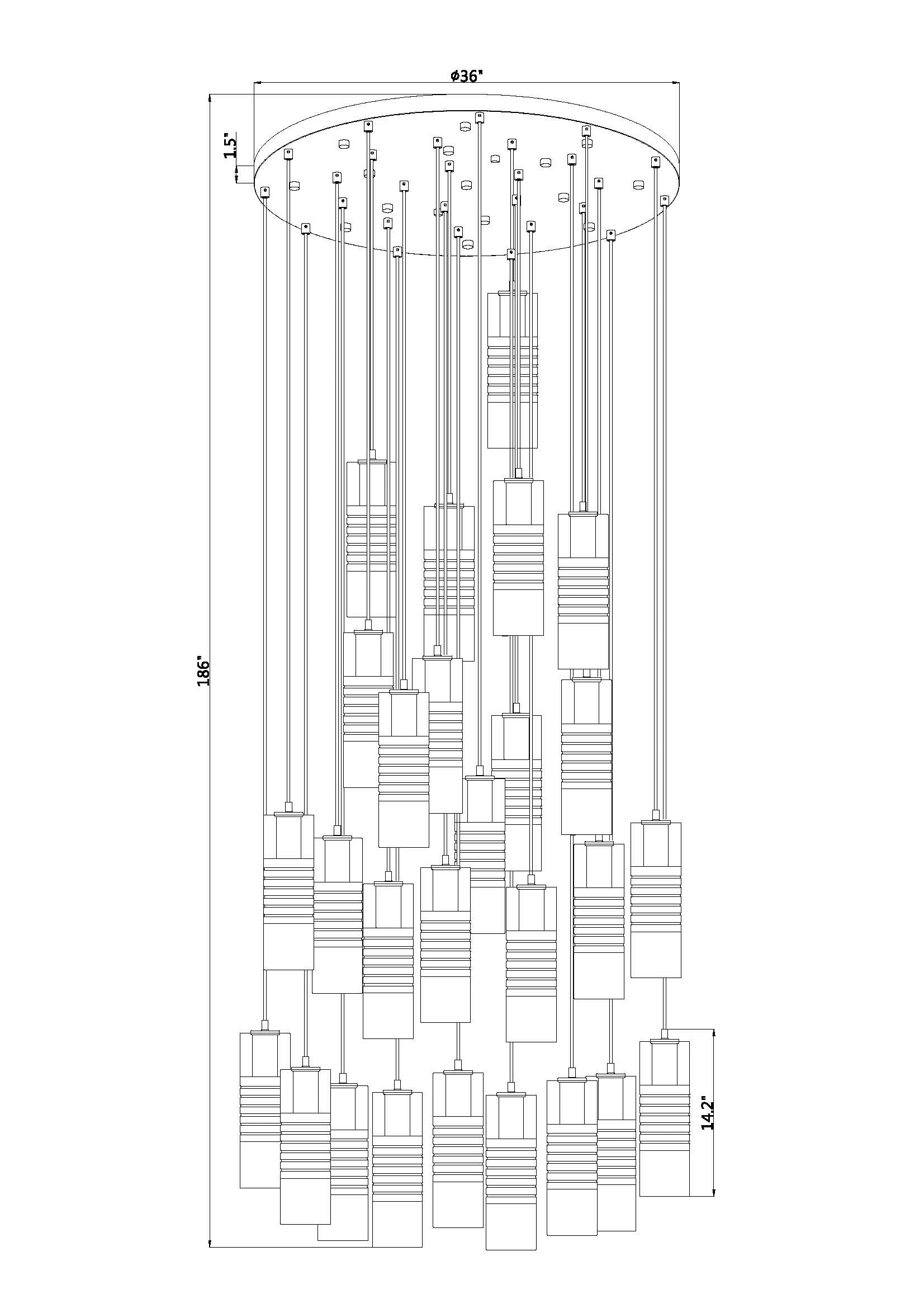 Alton 27 Light Chandelier Modern Gold