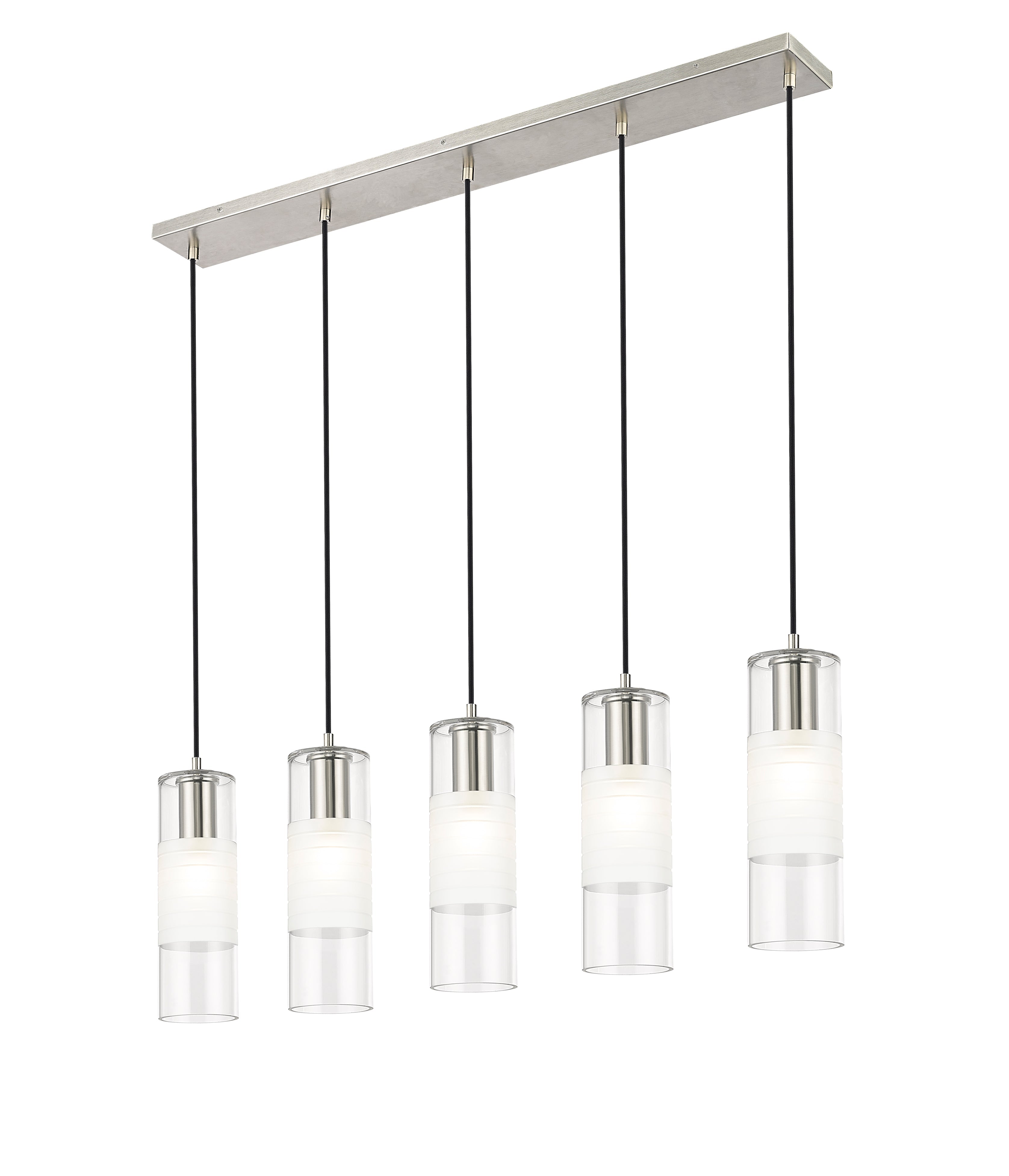 Alton 5 Light Linear Chandelier Brushed Nickel