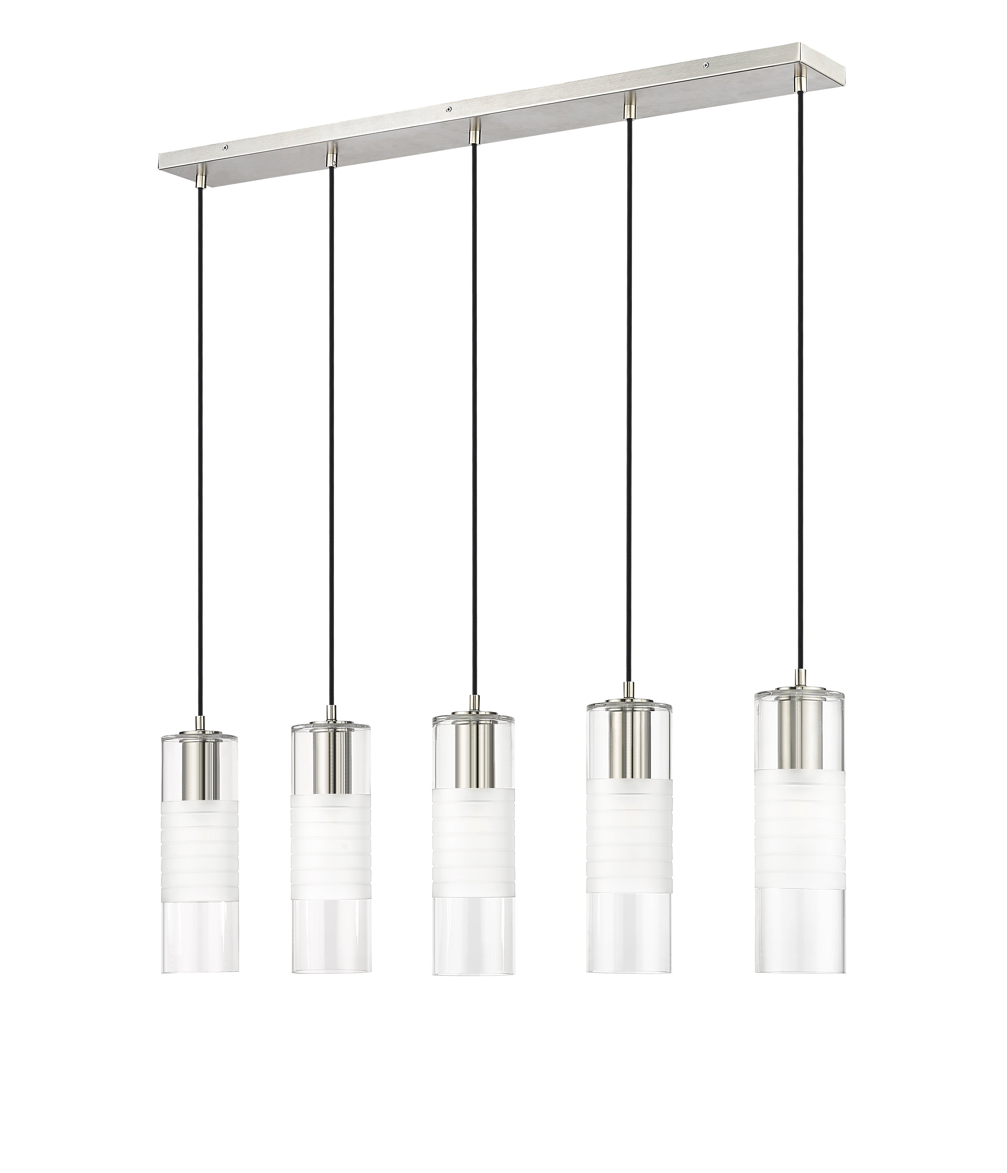 Alton 5 Light Linear Chandelier Brushed Nickel