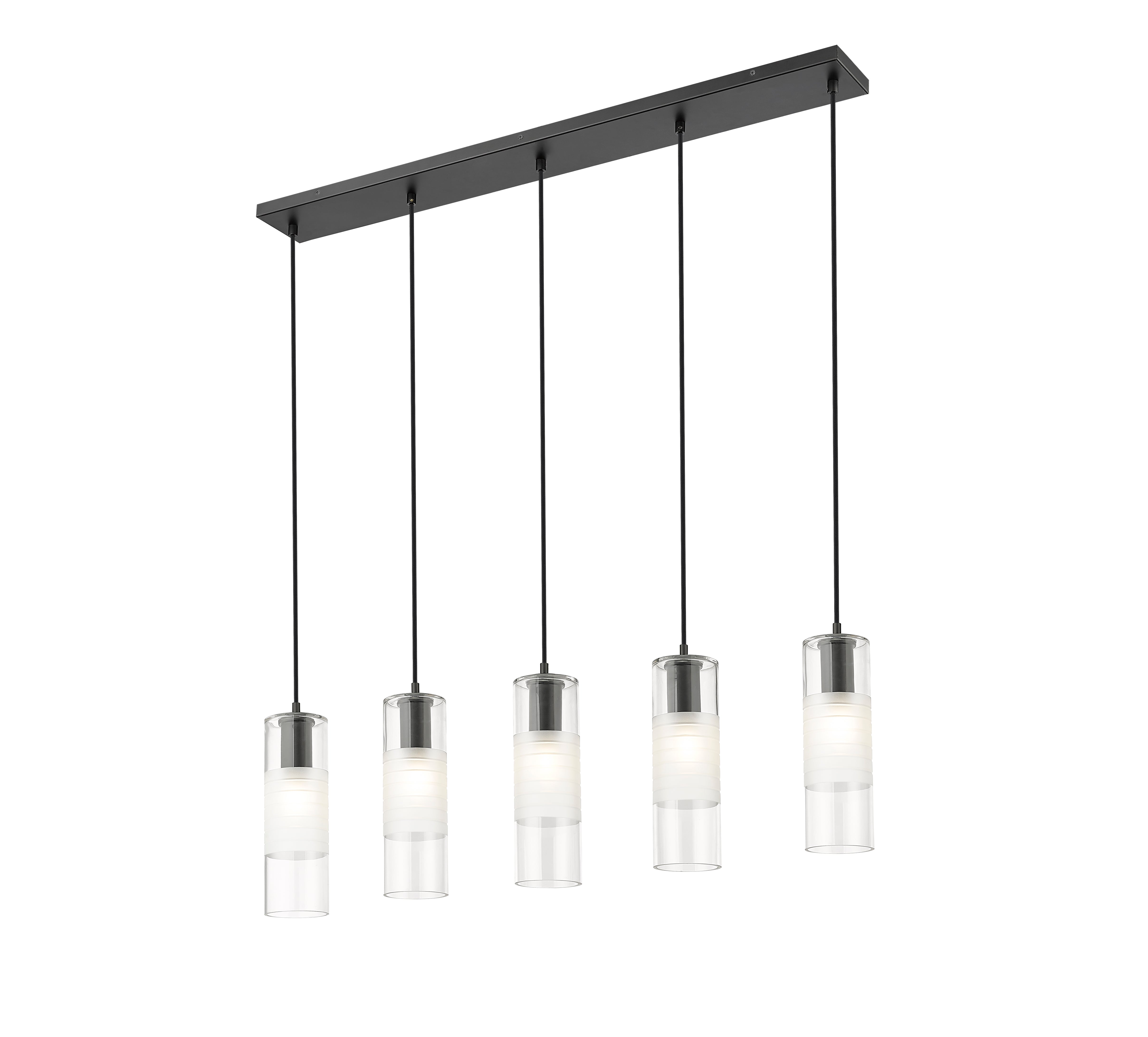 Alton 5 Light Linear Chandelier Matte Black