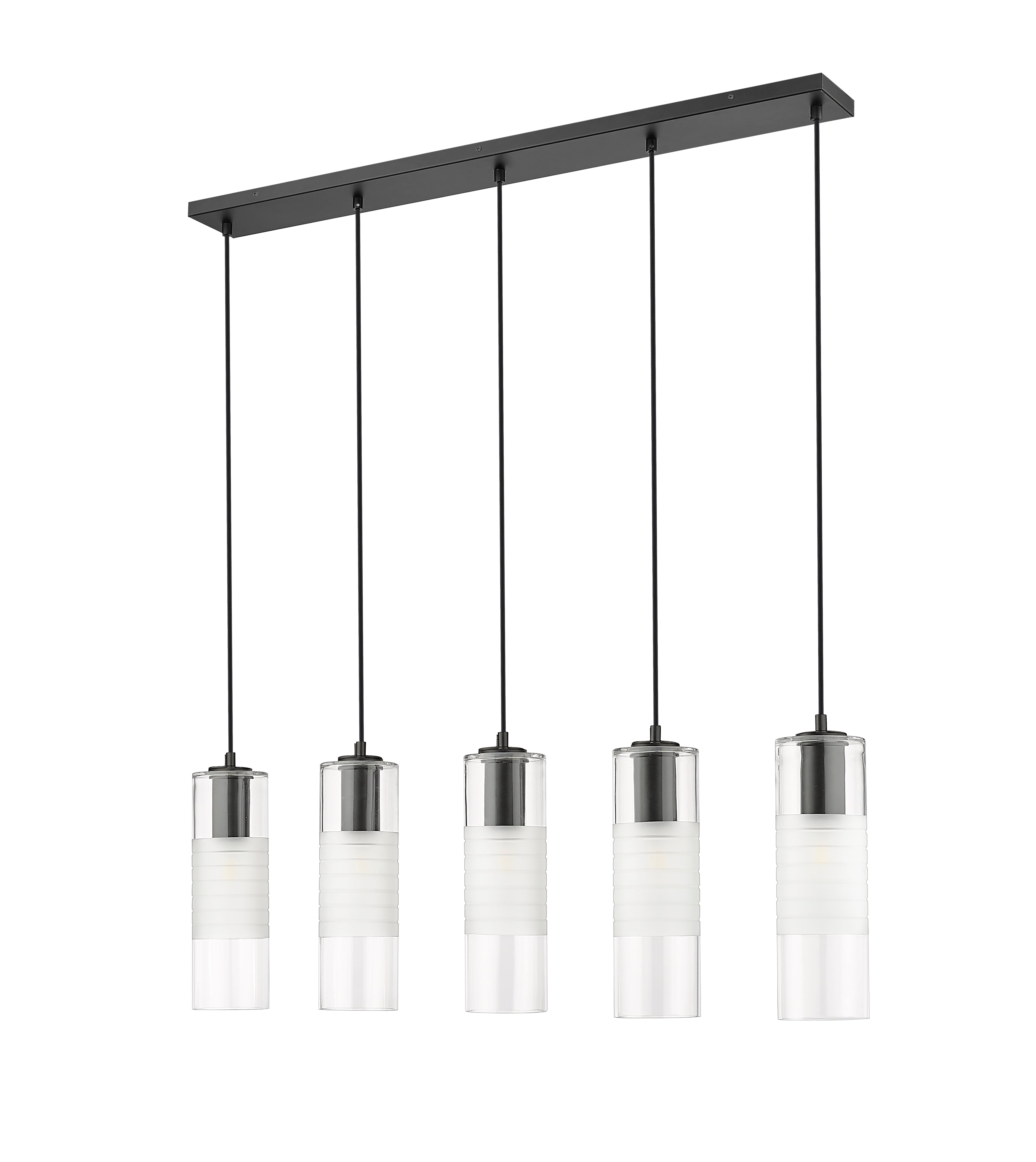 Alton 5 Light Linear Chandelier Matte Black
