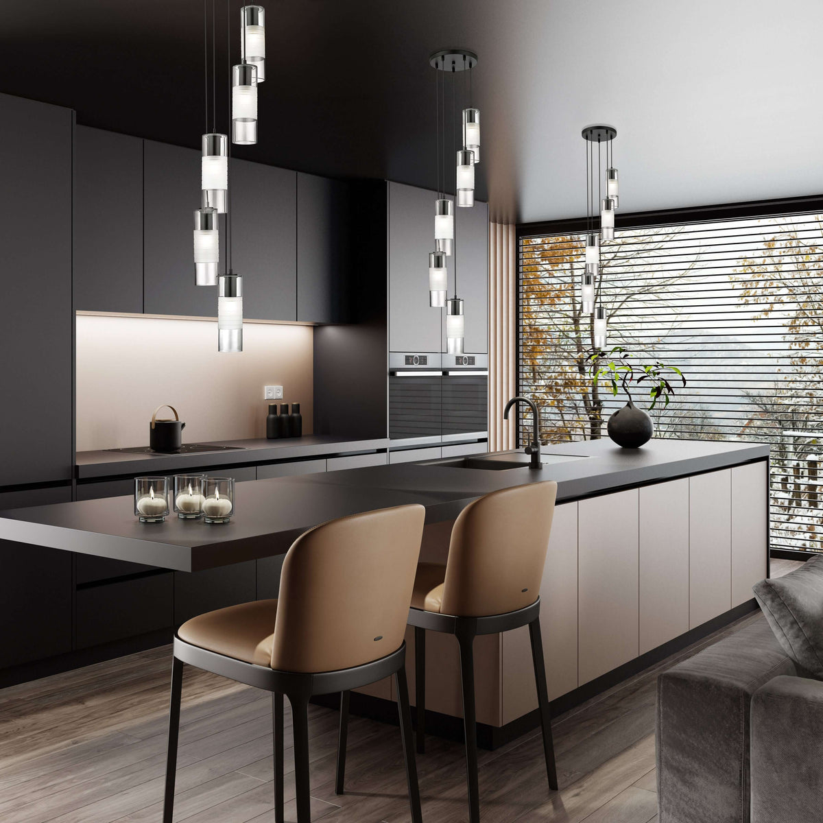 Alton 5 Light Chandelier Matte Black