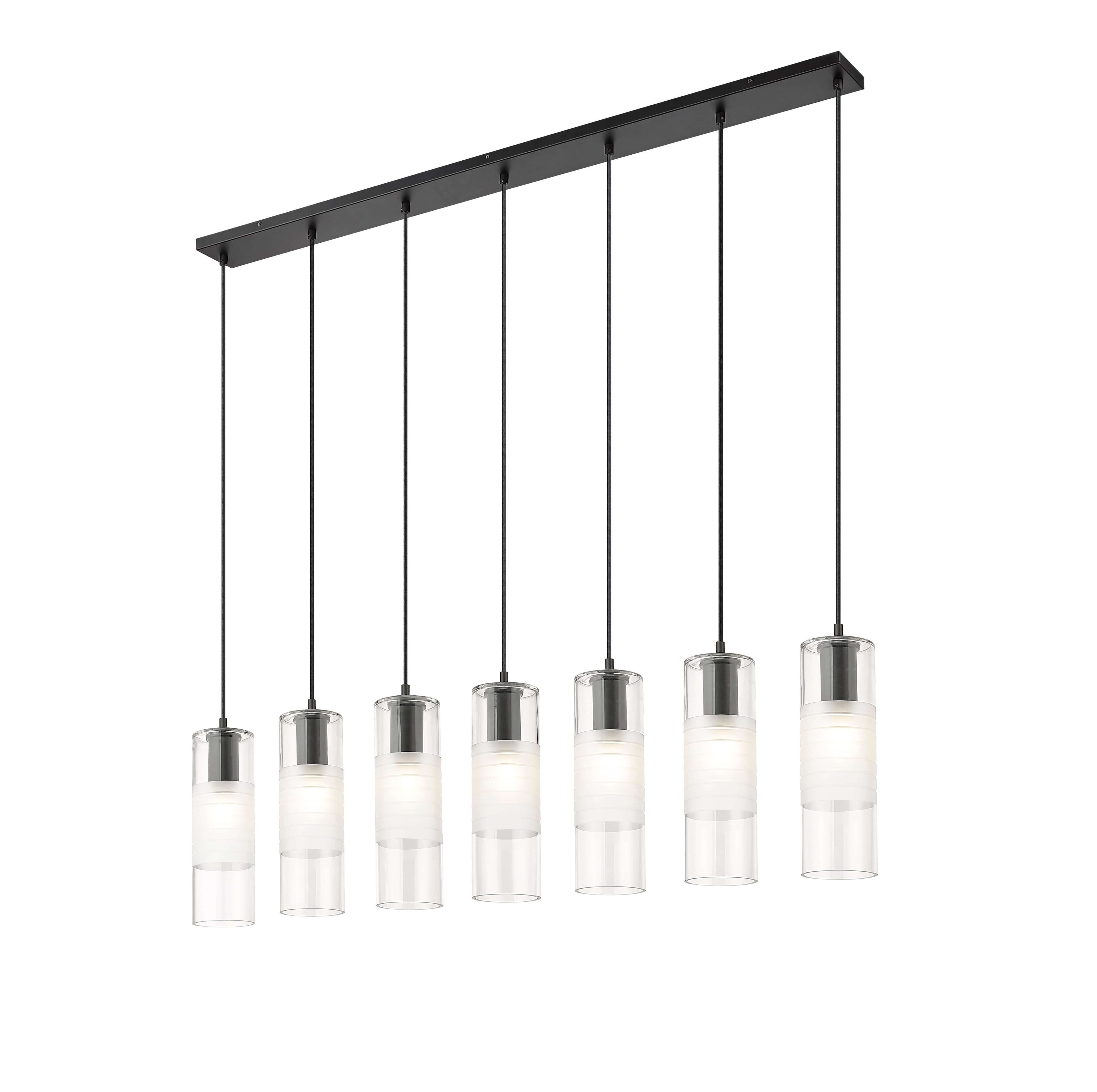 Alton 7 Light Linear Chandelier Matte Black