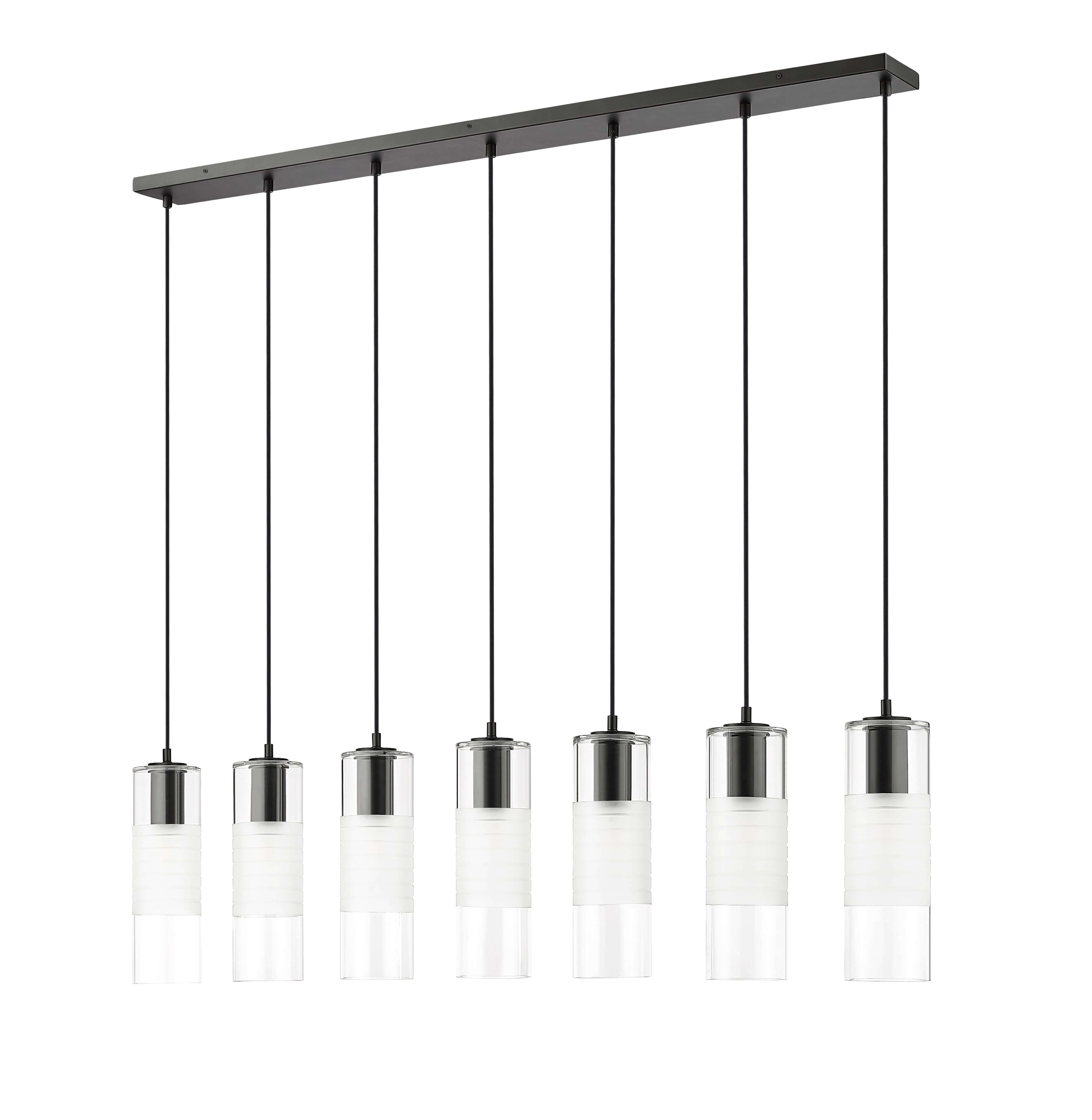 Alton 7 Light Linear Chandelier Matte Black