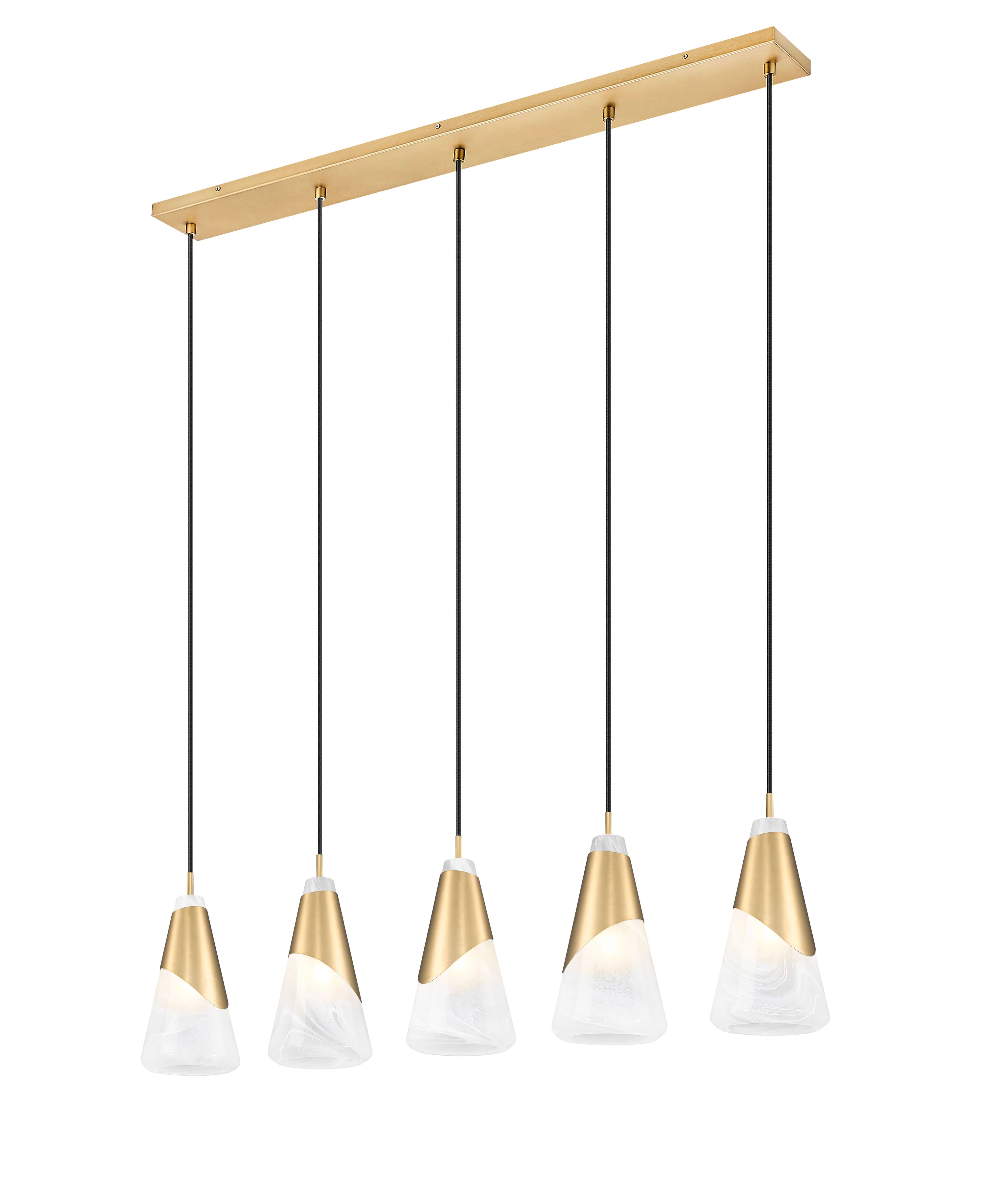 Aimie 5 Light Linear Chandelier Modern Gold