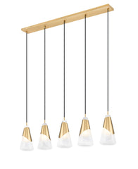 Aimie 5 Light Linear Chandelier Modern Gold