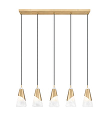 Aimie 5 Light Linear Chandelier Modern Gold