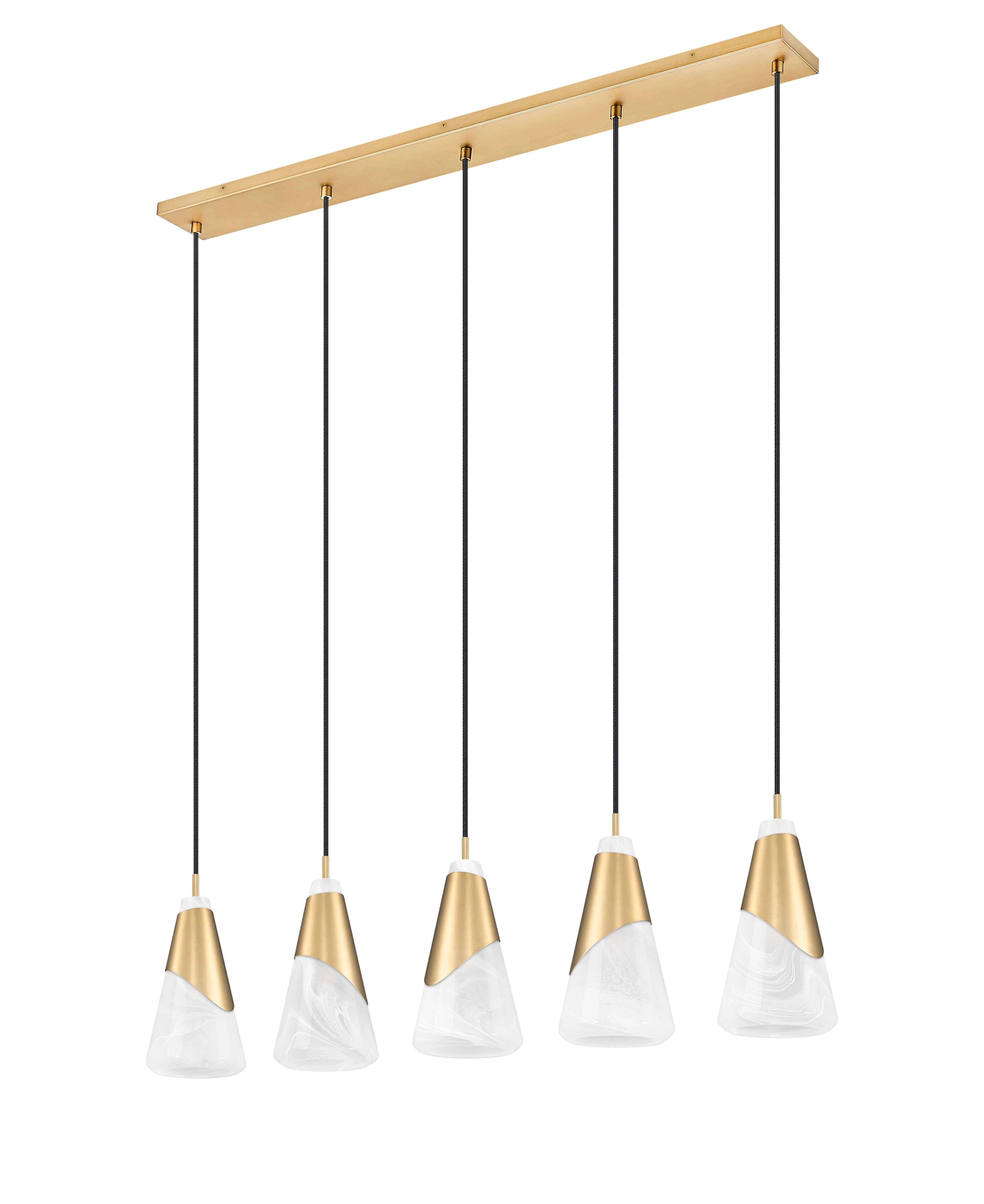 Aimie 5 Light Linear Chandelier Modern Gold