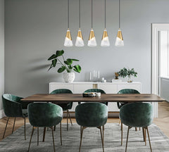Aimie 5 Light Linear Chandelier Modern Gold