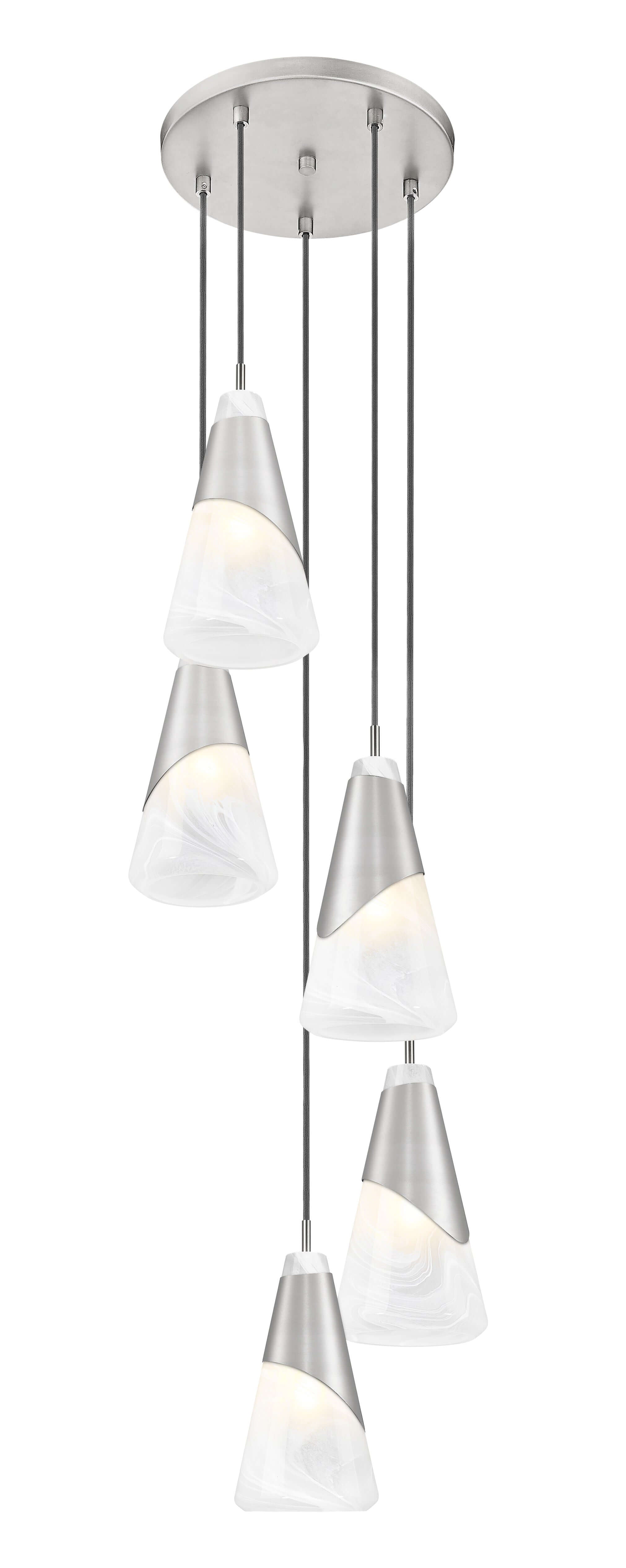 Aimie 5 Light Chandelier Brushed Nickel