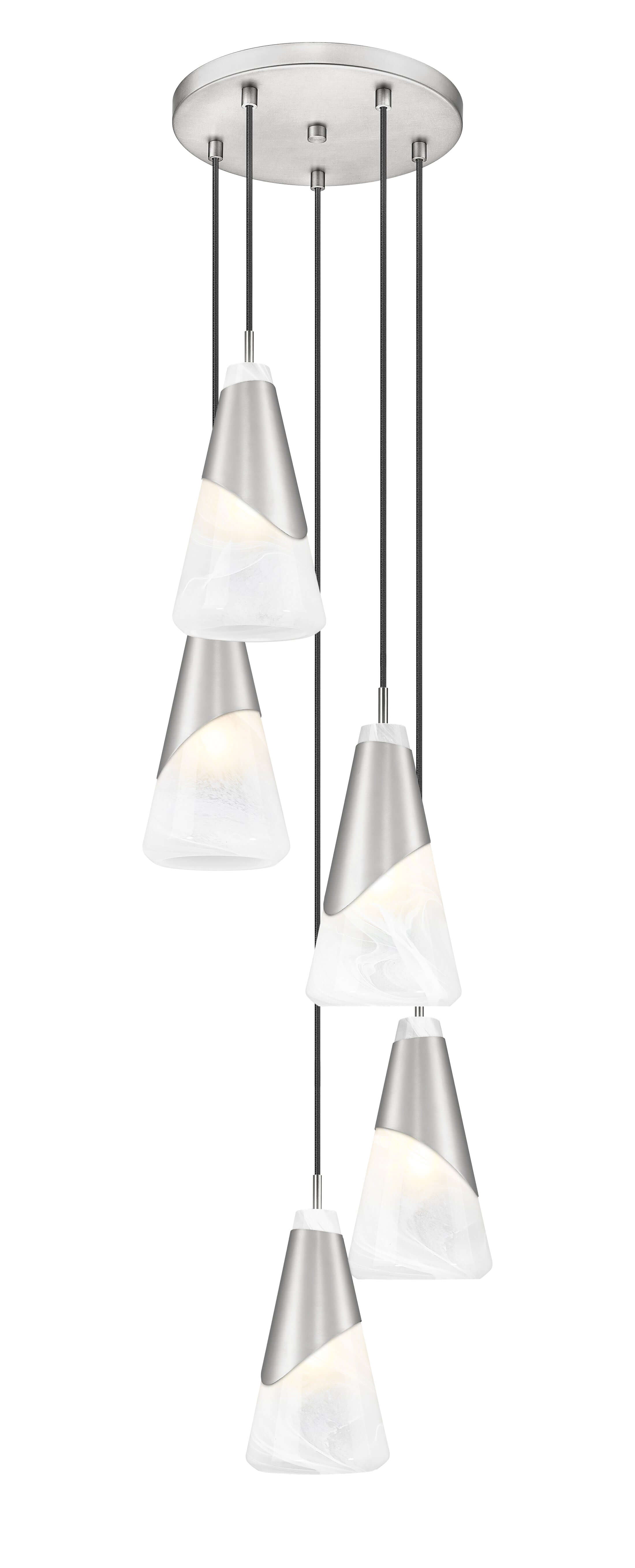 Aimie 5 Light Chandelier Brushed Nickel