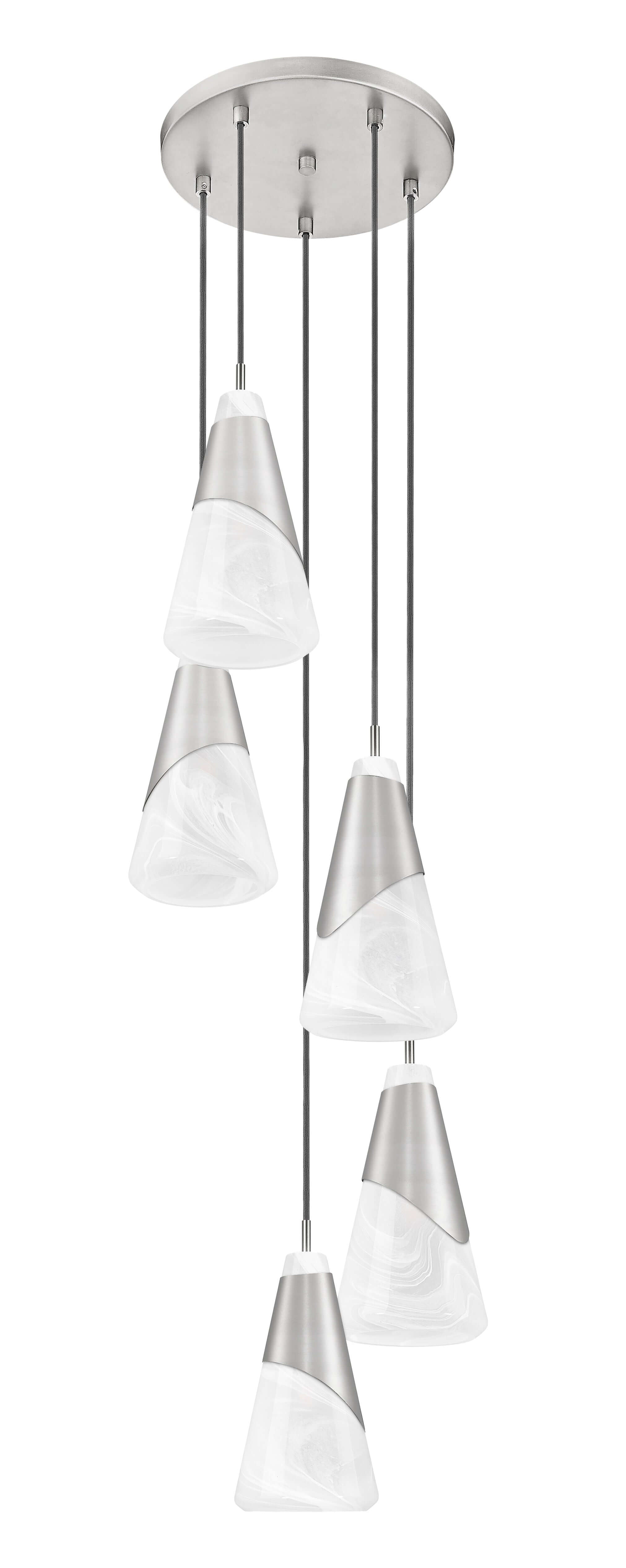 Aimie 5 Light Chandelier Brushed Nickel
