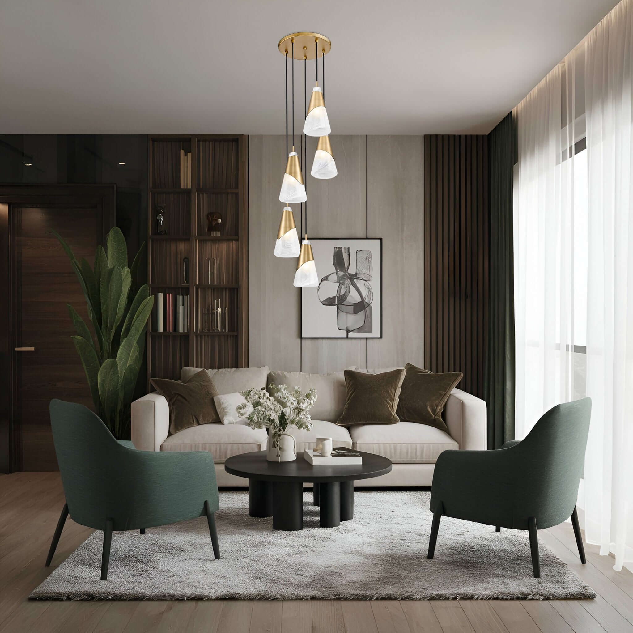 Aimie 5 Light Chandelier Modern Gold