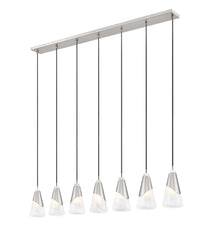 Aimie 7 Light Linear Chandelier Brushed Nickel