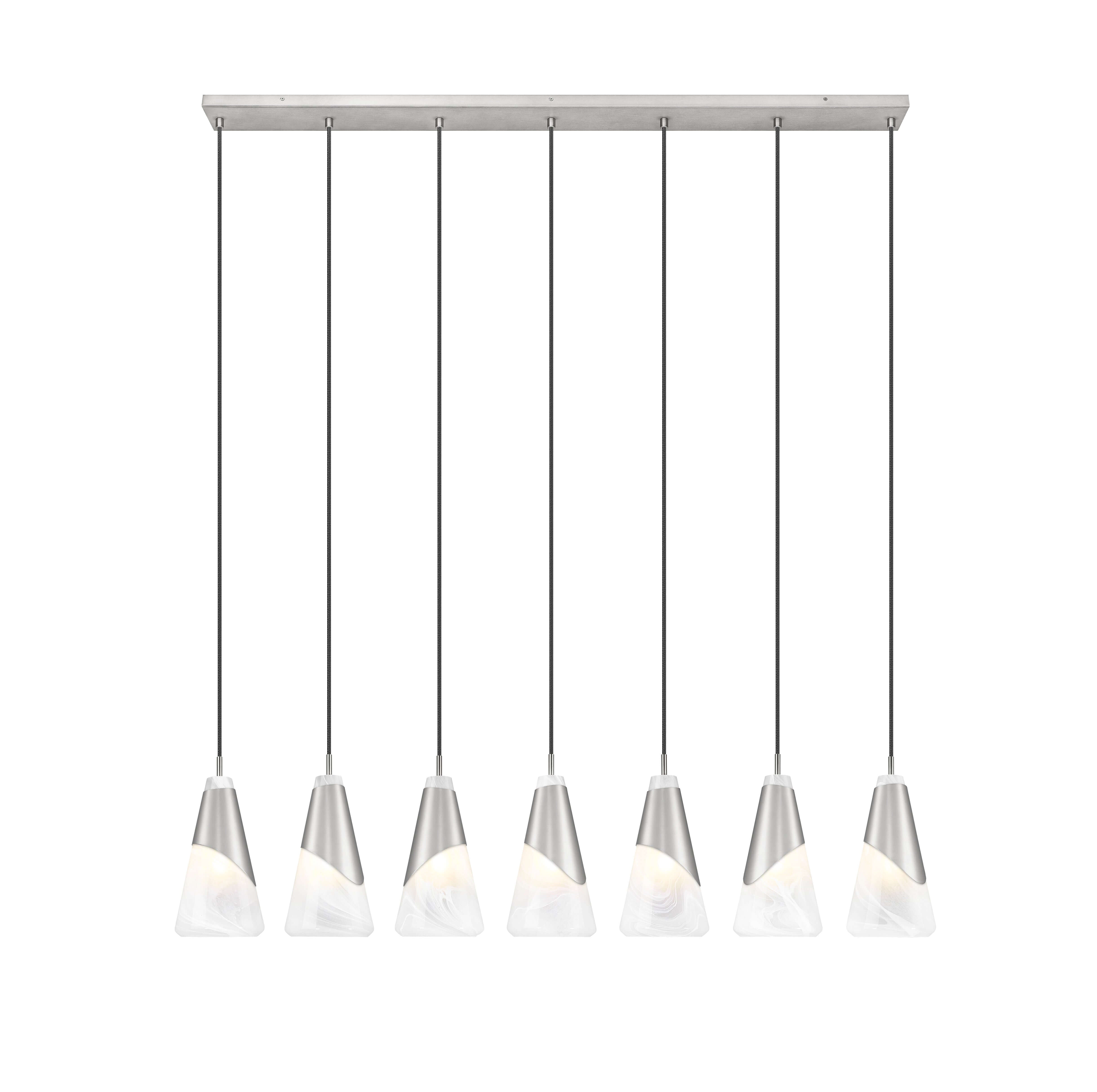 Aimie 7 Light Linear Chandelier Brushed Nickel