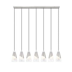 Aimie 7 Light Linear Chandelier Brushed Nickel