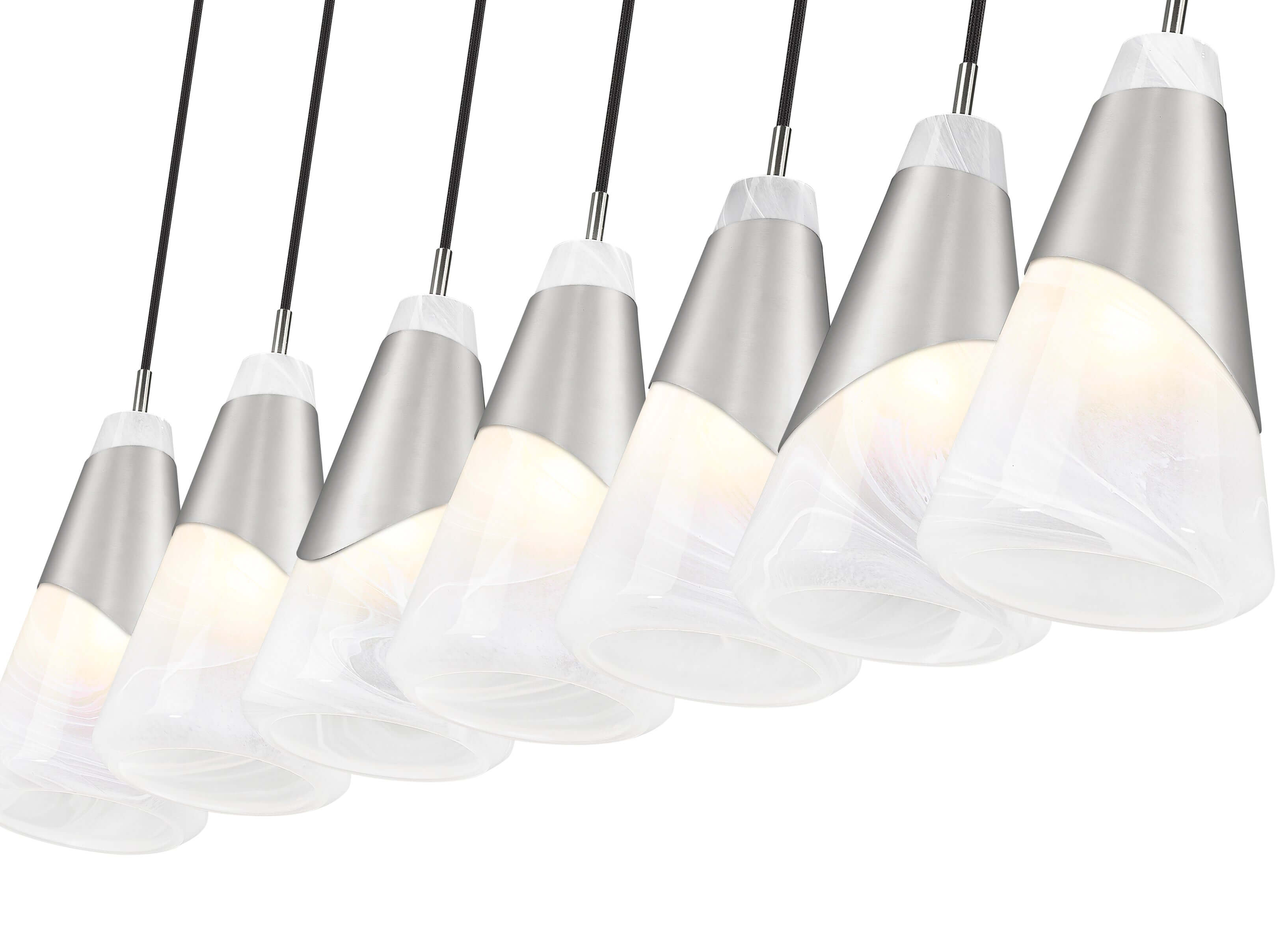 Aimie 7 Light Linear Chandelier Brushed Nickel