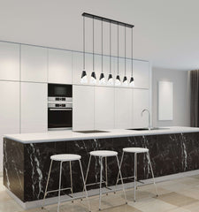 Aimie 7 Light Linear Chandelier Brushed Nickel