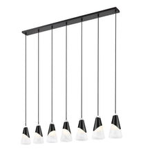 Aimie 7 Light Linear Chandelier Matte Black
