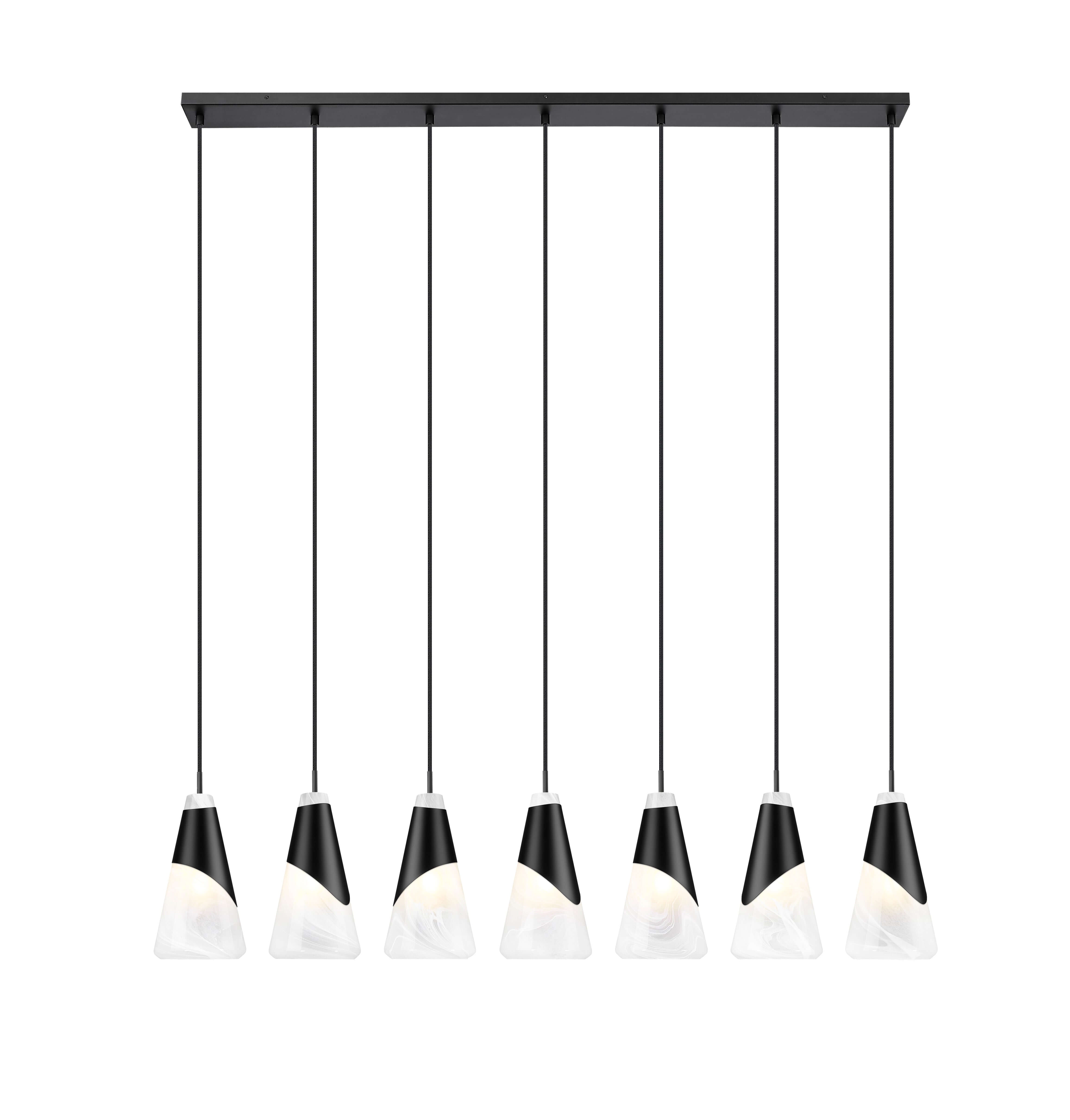 Aimie 7 Light Linear Chandelier Matte Black