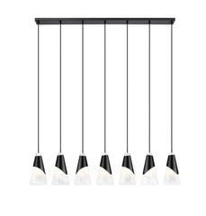 Aimie 7 Light Linear Chandelier Matte Black