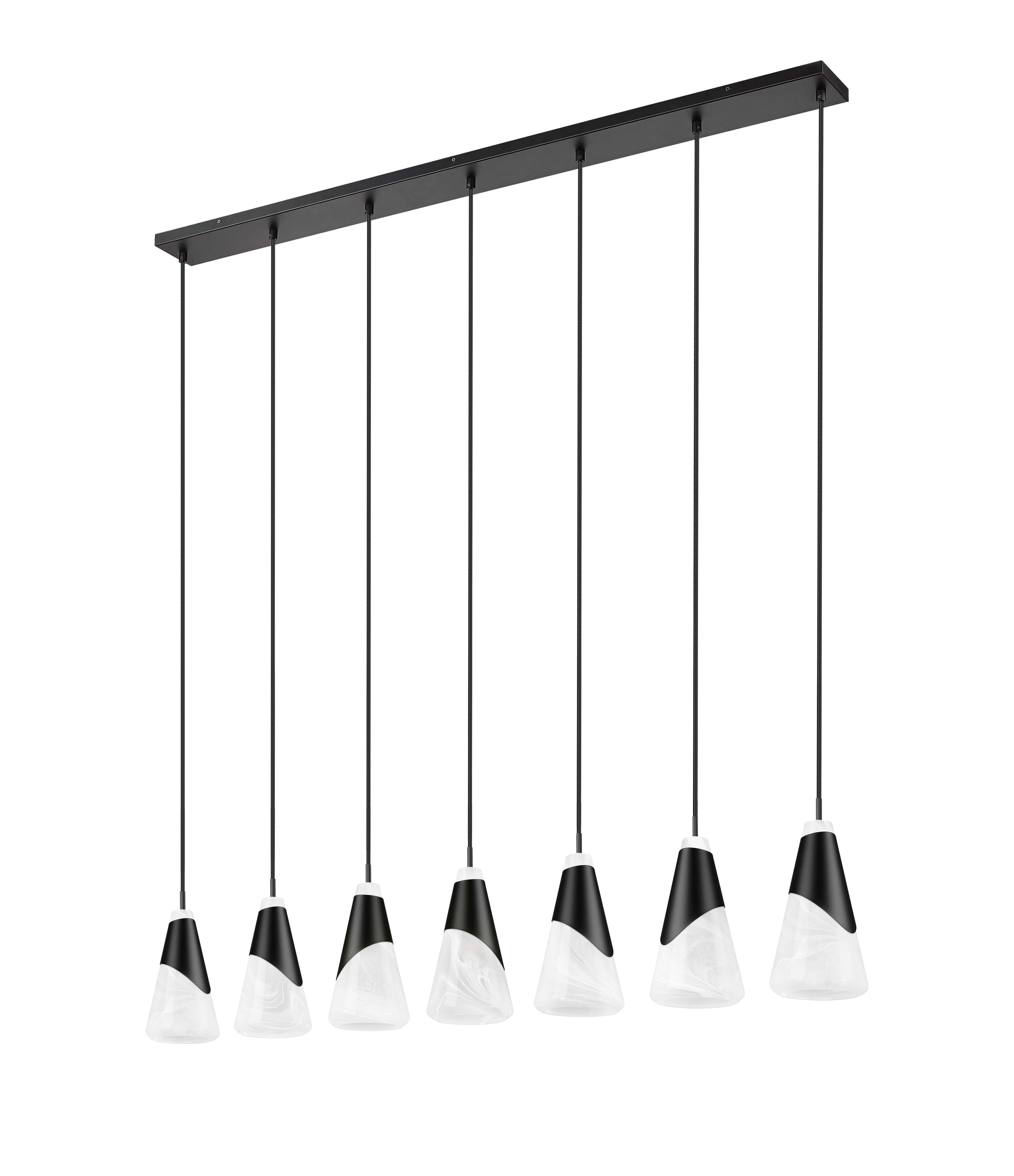 Aimie 7 Light Linear Chandelier Matte Black
