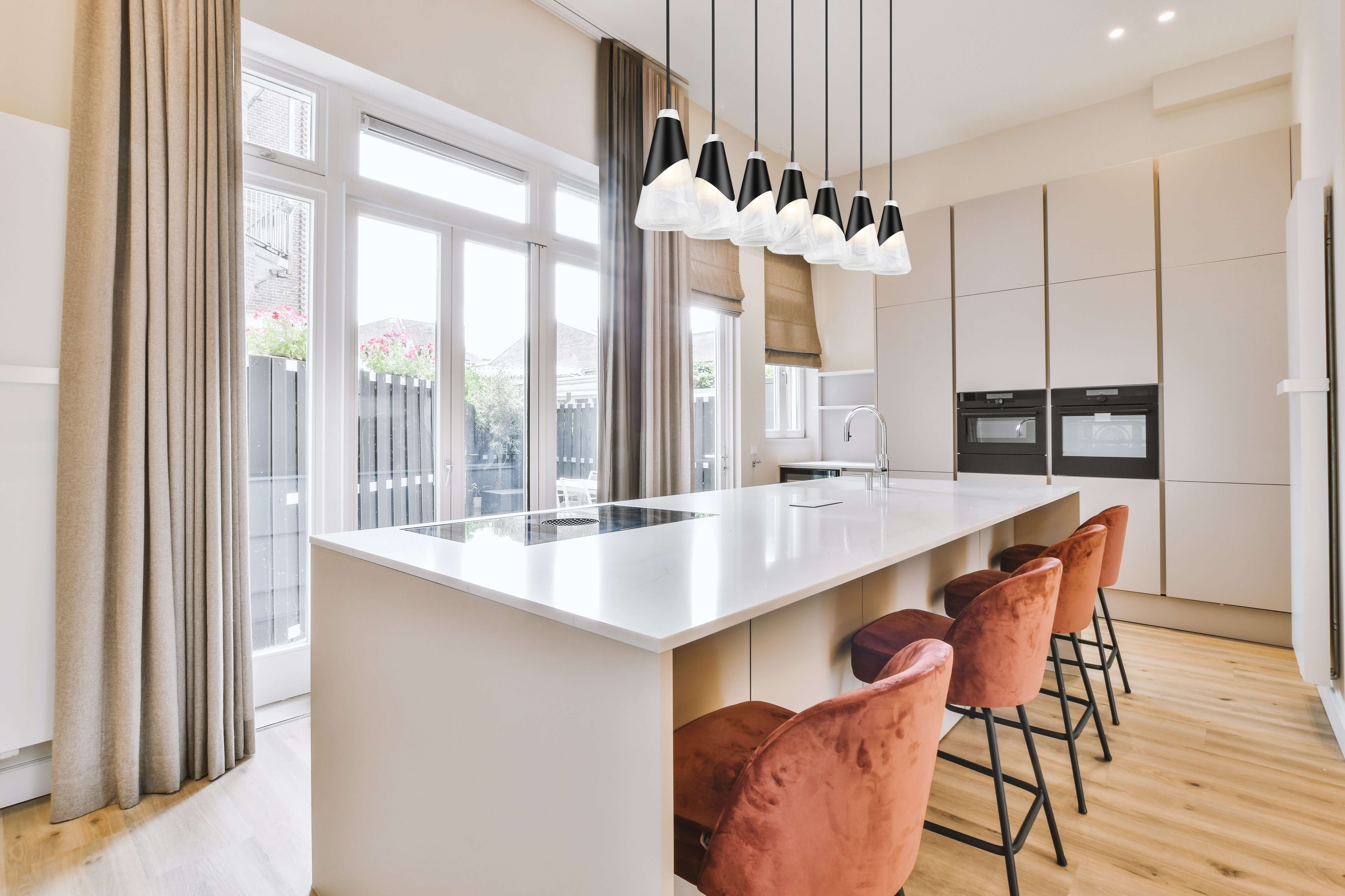 Aimie 7 Light Linear Chandelier Matte Black