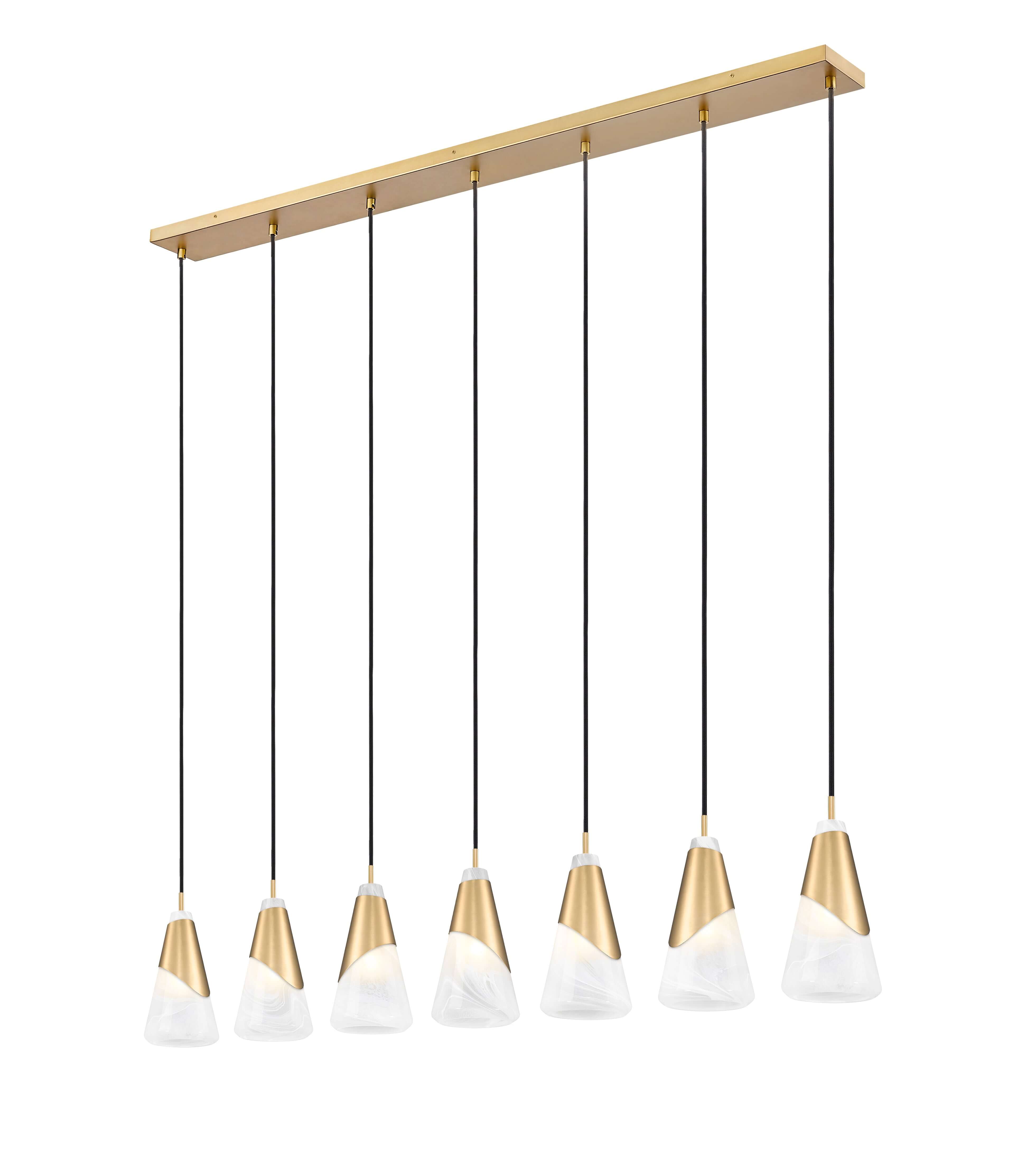 Aimie 7 Light Linear Chandelier Modern Gold