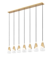 Aimie 7 Light Linear Chandelier Modern Gold