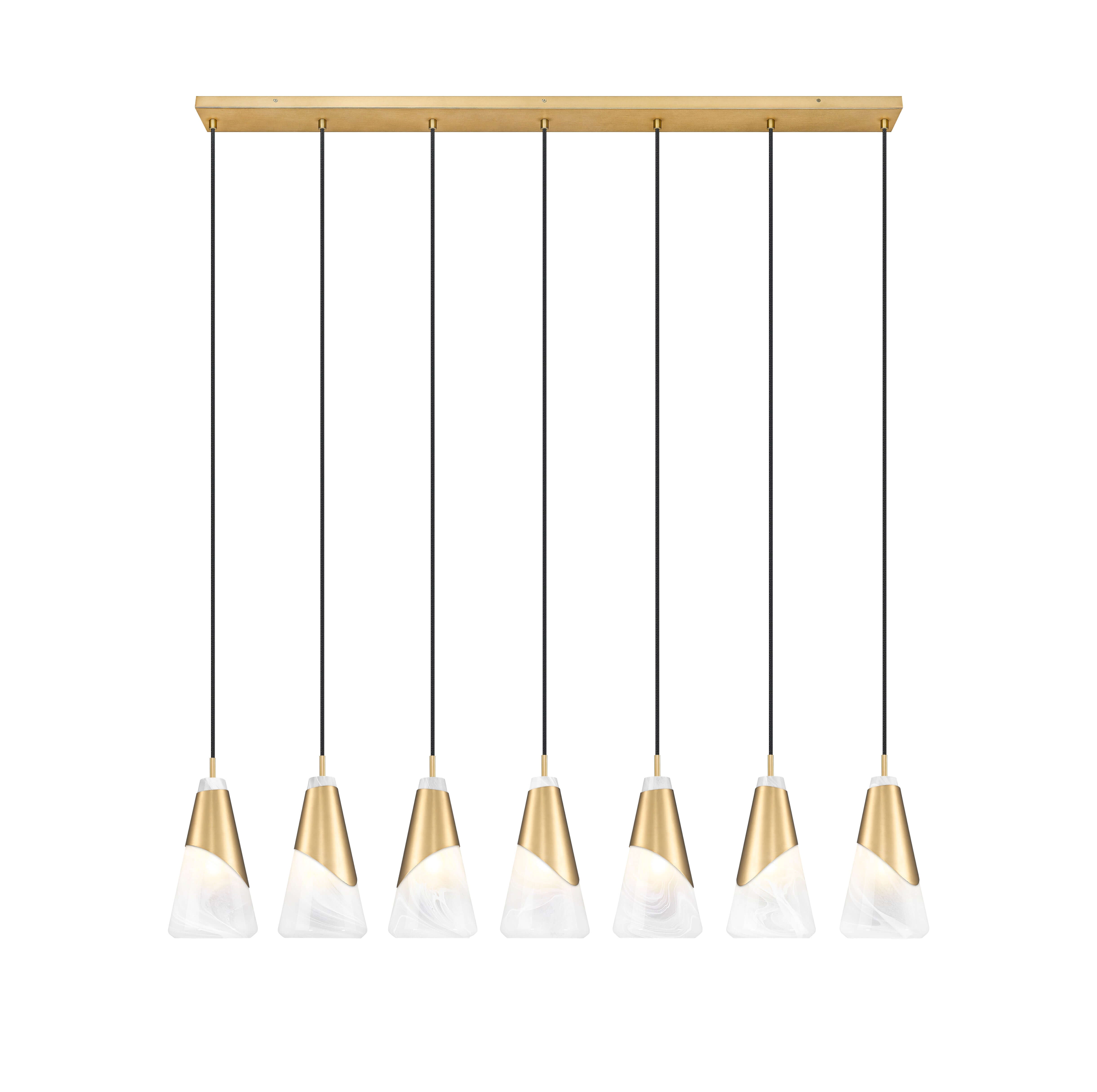 Aimie 7 Light Linear Chandelier Modern Gold