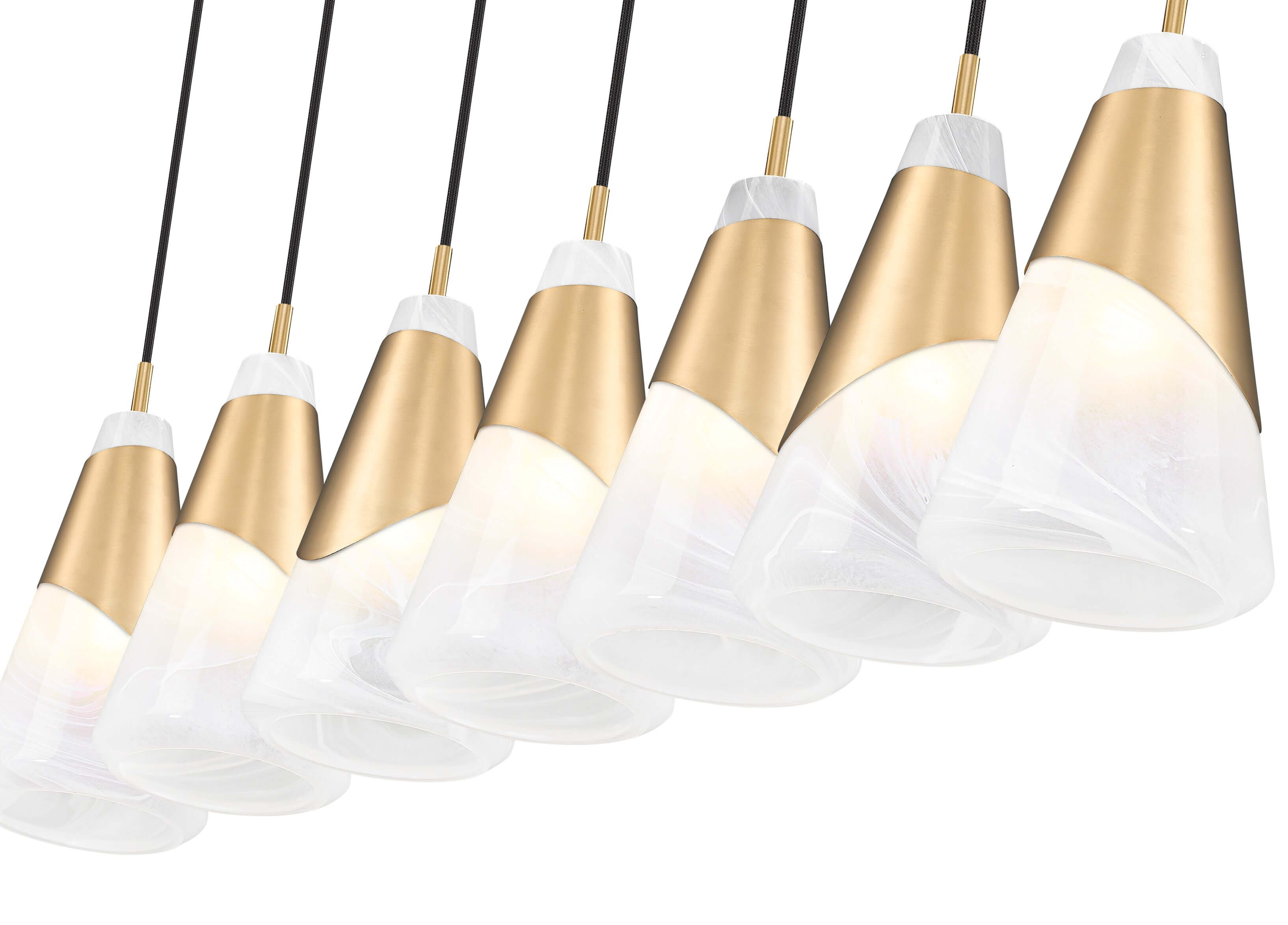 Aimie 7 Light Linear Chandelier Modern Gold