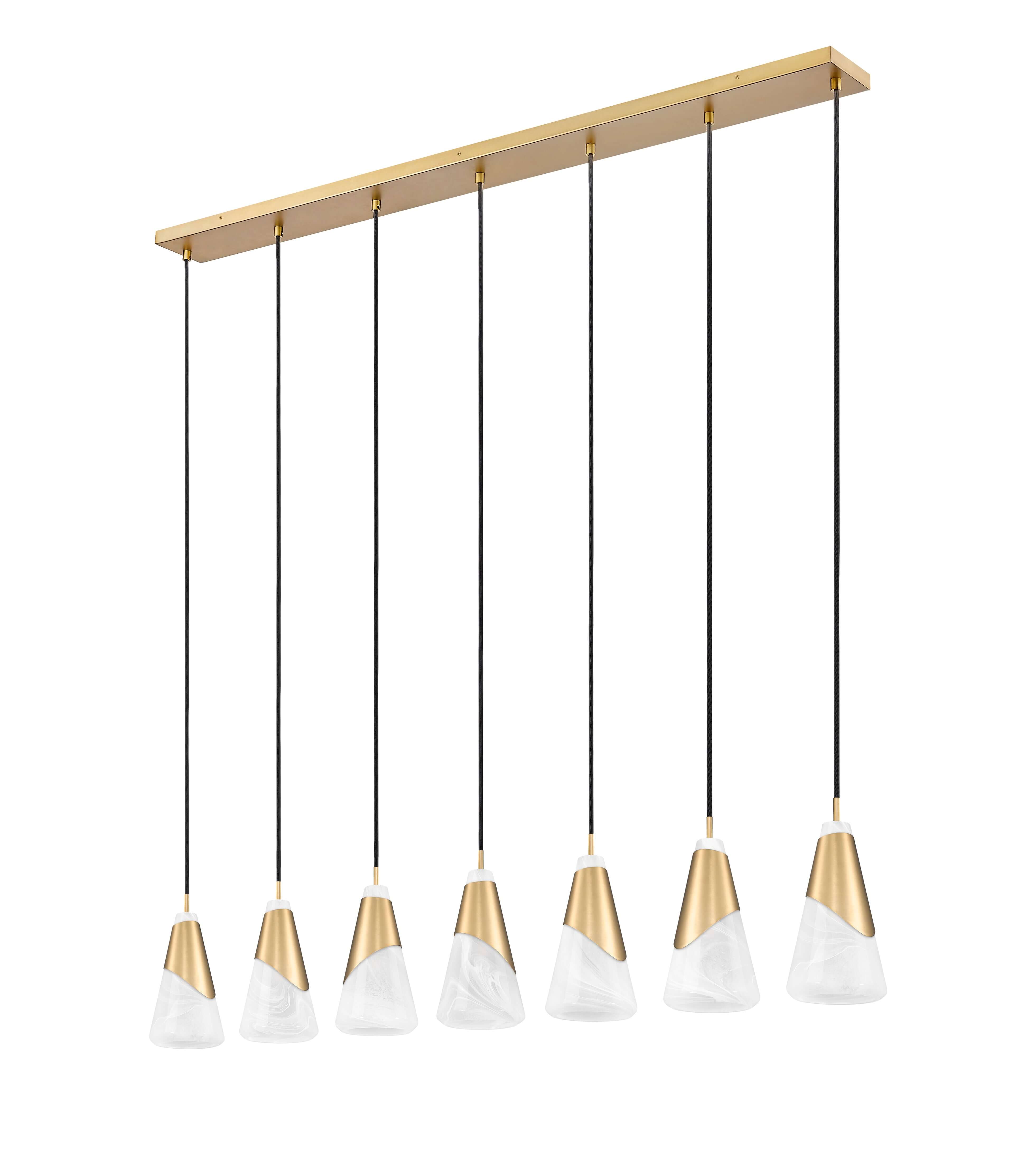 Aimie 7 Light Linear Chandelier Modern Gold