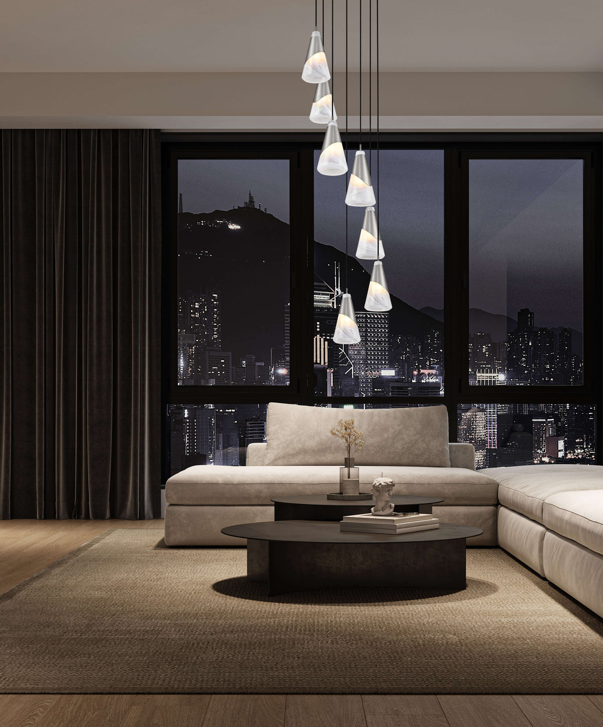 Aimie 7 Light Chandelier Brushed Nickel