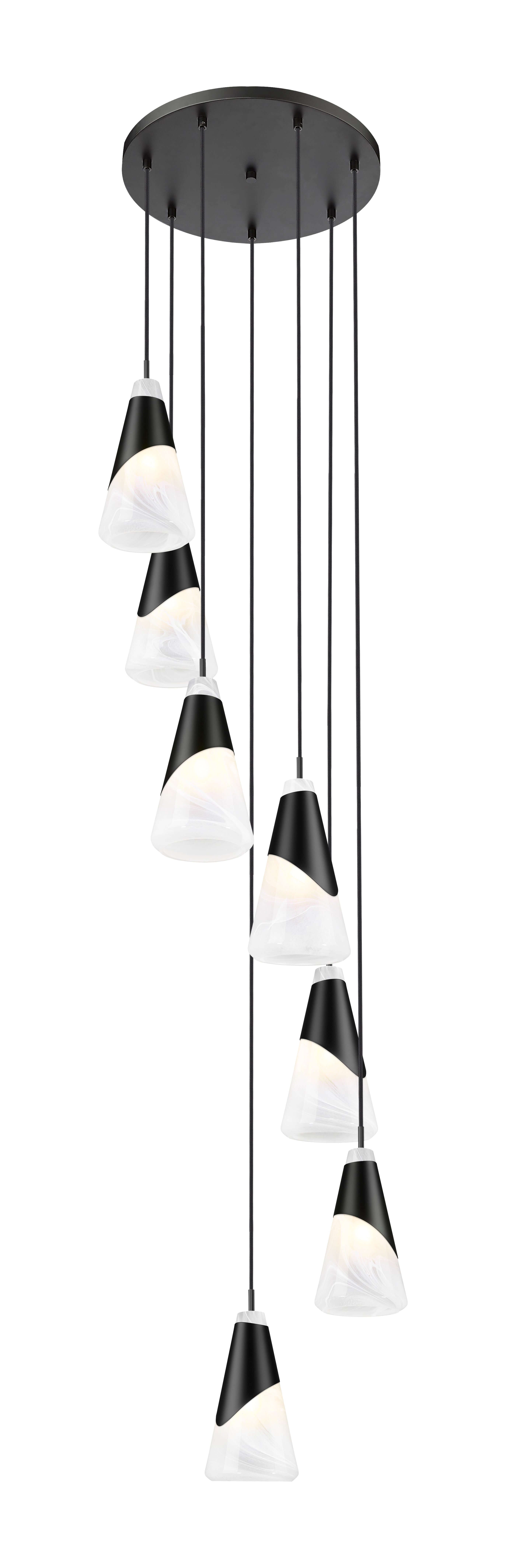 Aimie 7 Light Chandelier Matte Black
