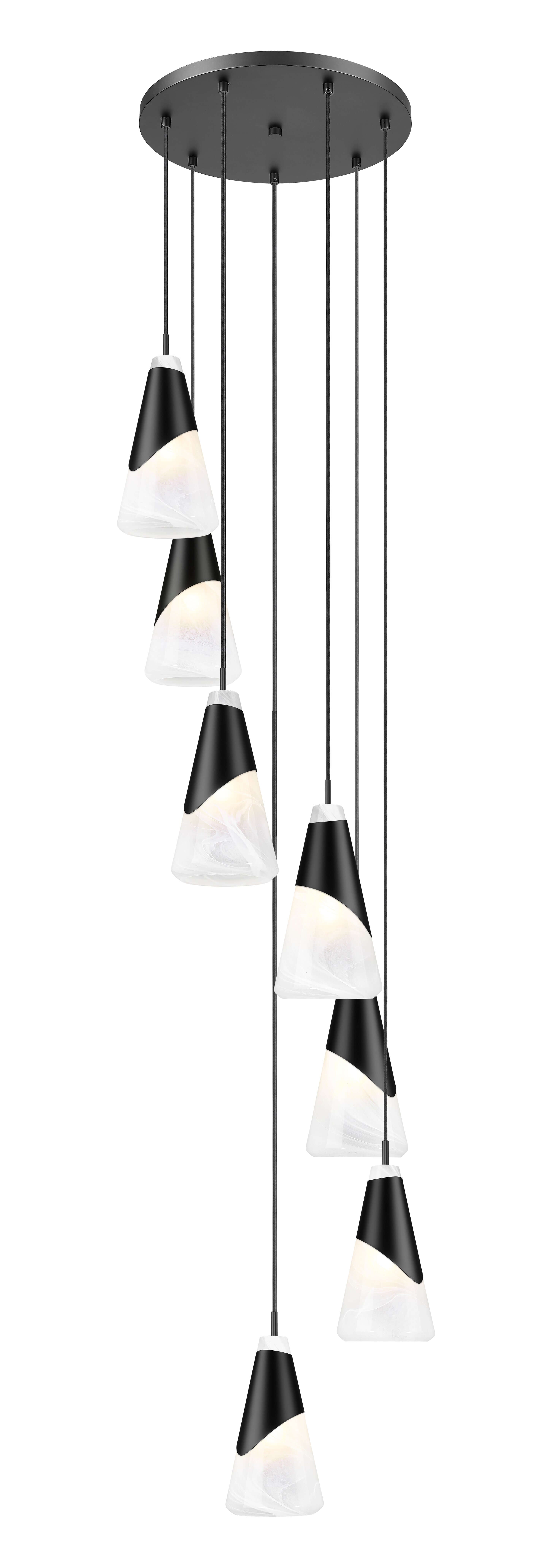 Aimie 7 Light Chandelier Matte Black