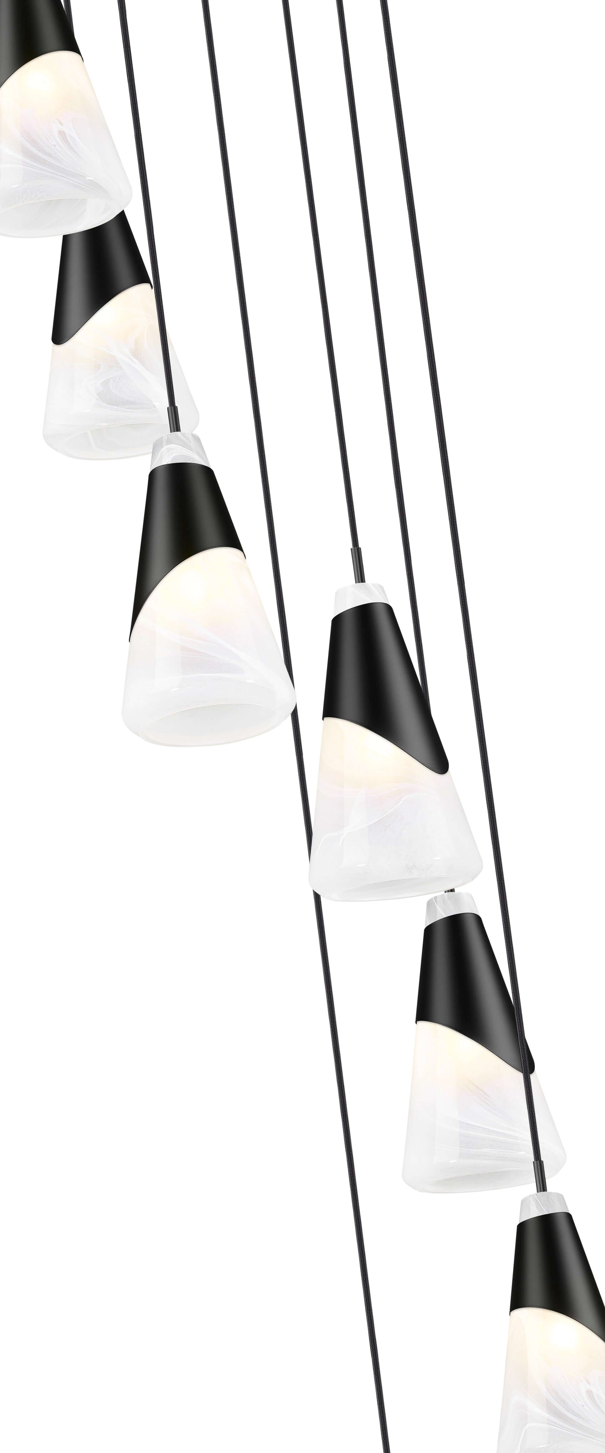 Aimie 7 Light Chandelier Matte Black