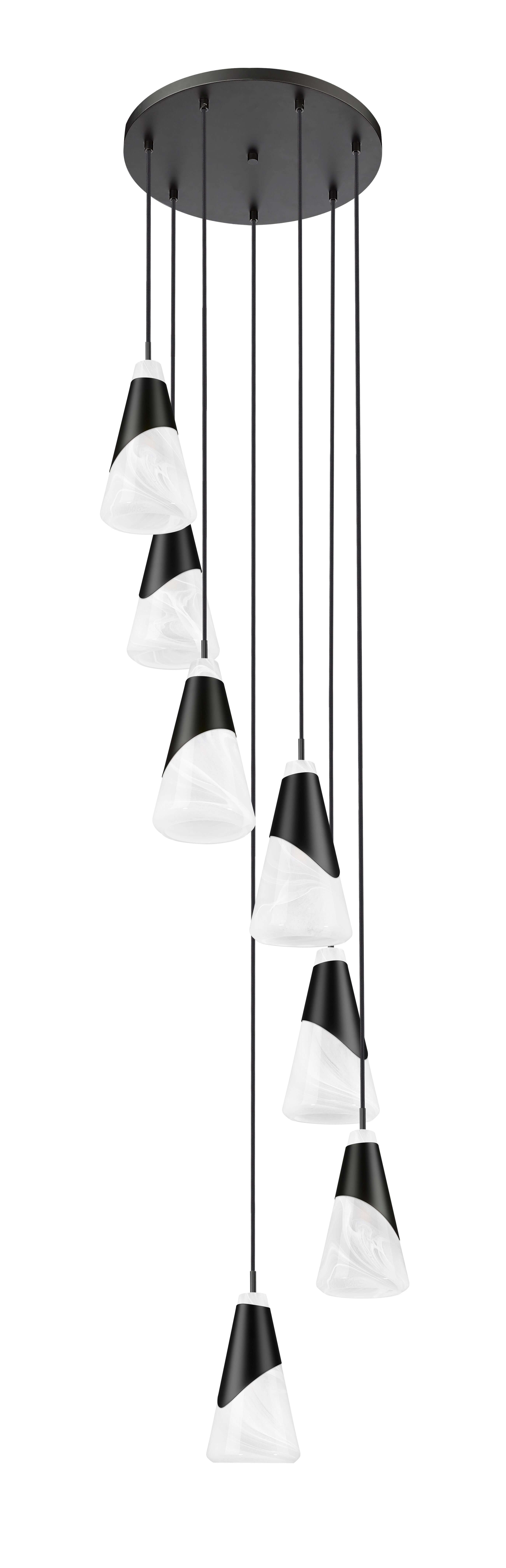 Aimie 7 Light Chandelier Matte Black