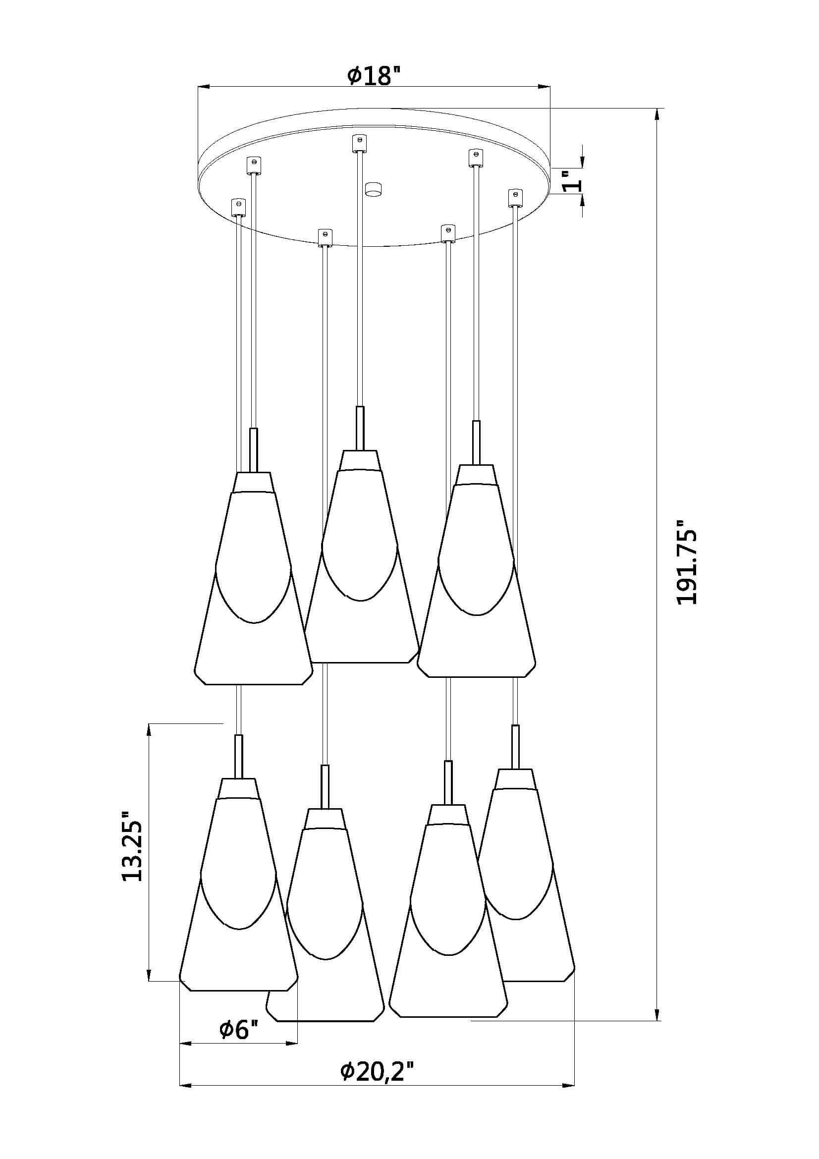 Aimie 7 Light Chandelier Modern Gold