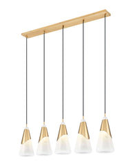Aimie 5 Light Linear Chandelier Modern Gold