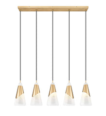Aimie 5 Light Linear Chandelier Modern Gold