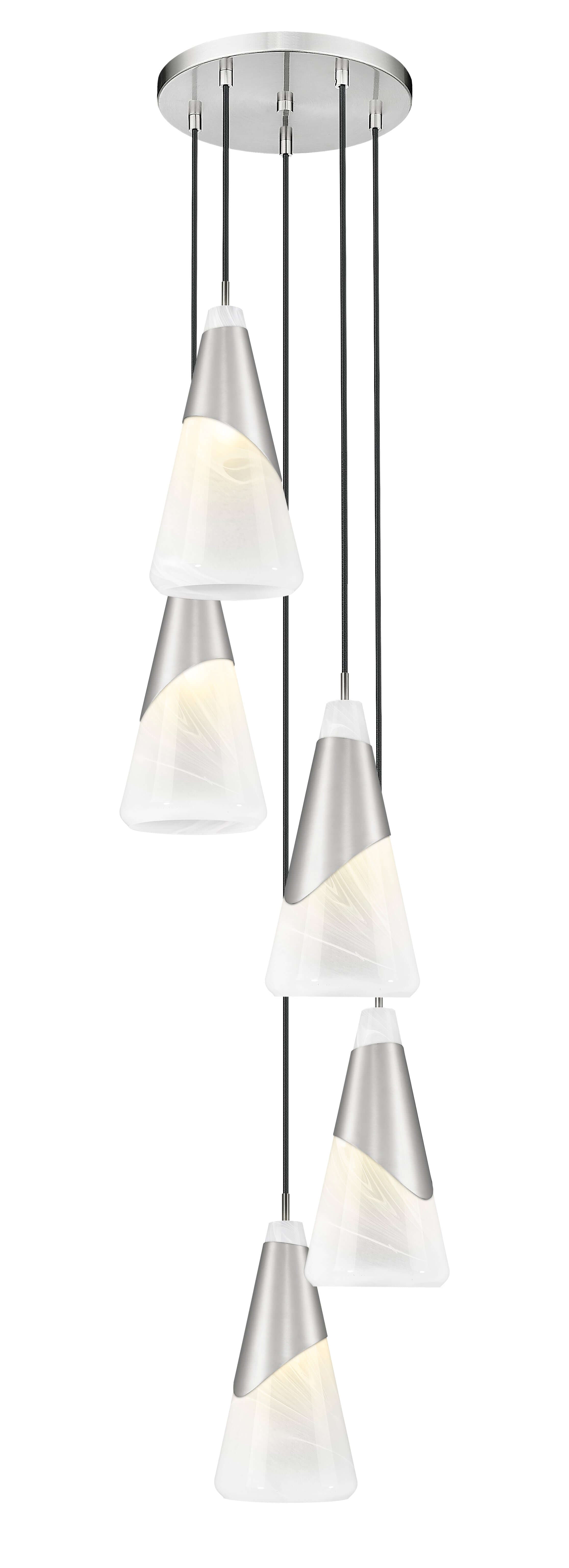 Aimie 5 Light Chandelier Brushed Nickel
