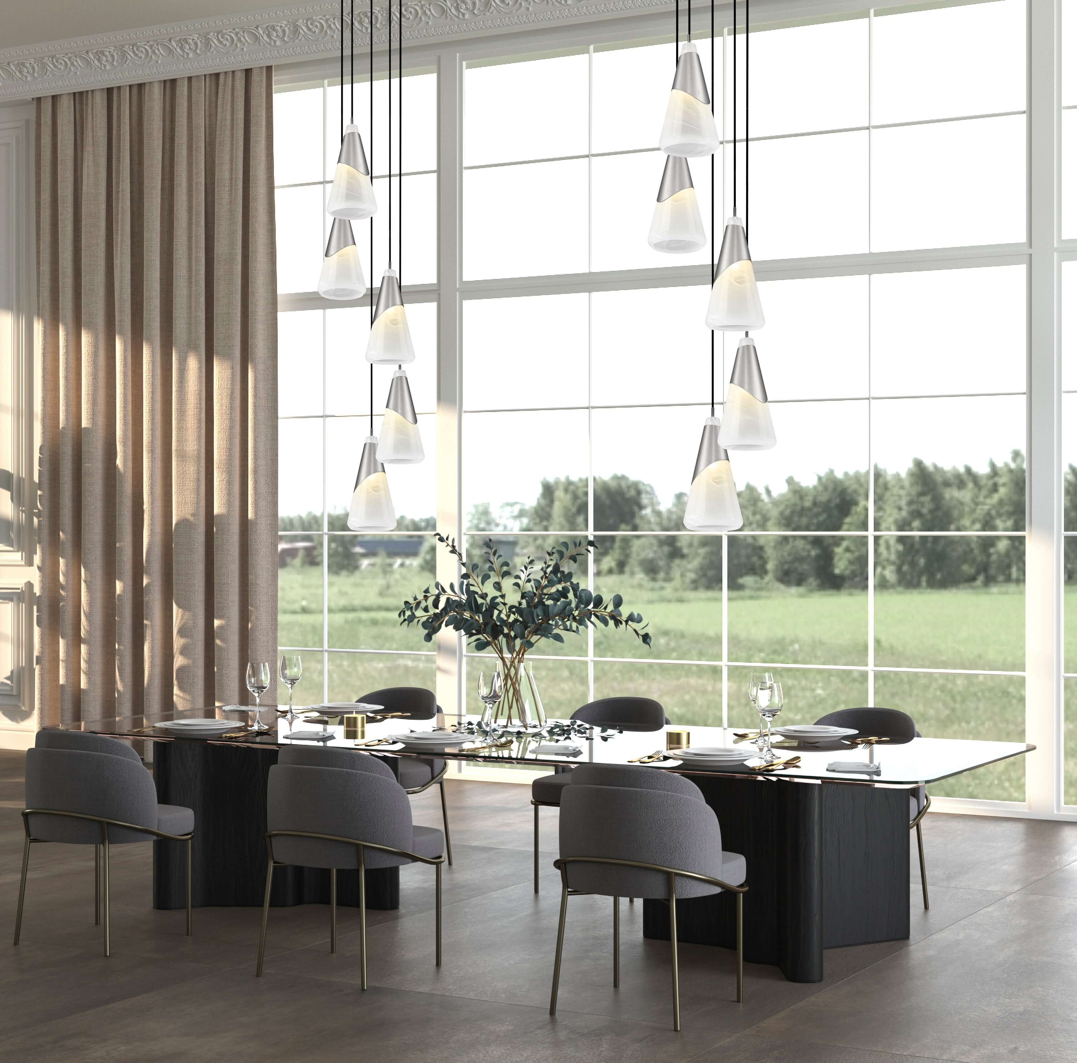 Aimie 5 Light Chandelier Brushed Nickel