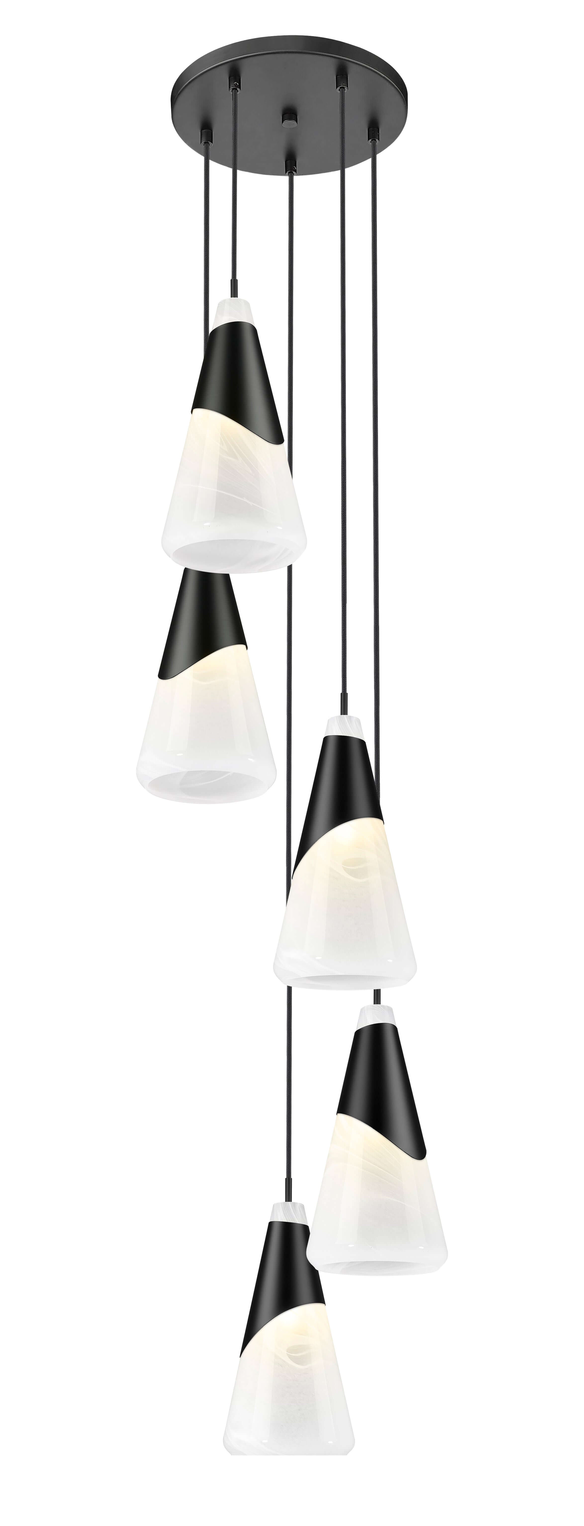 Aimie 5 Light Chandelier Matte Black