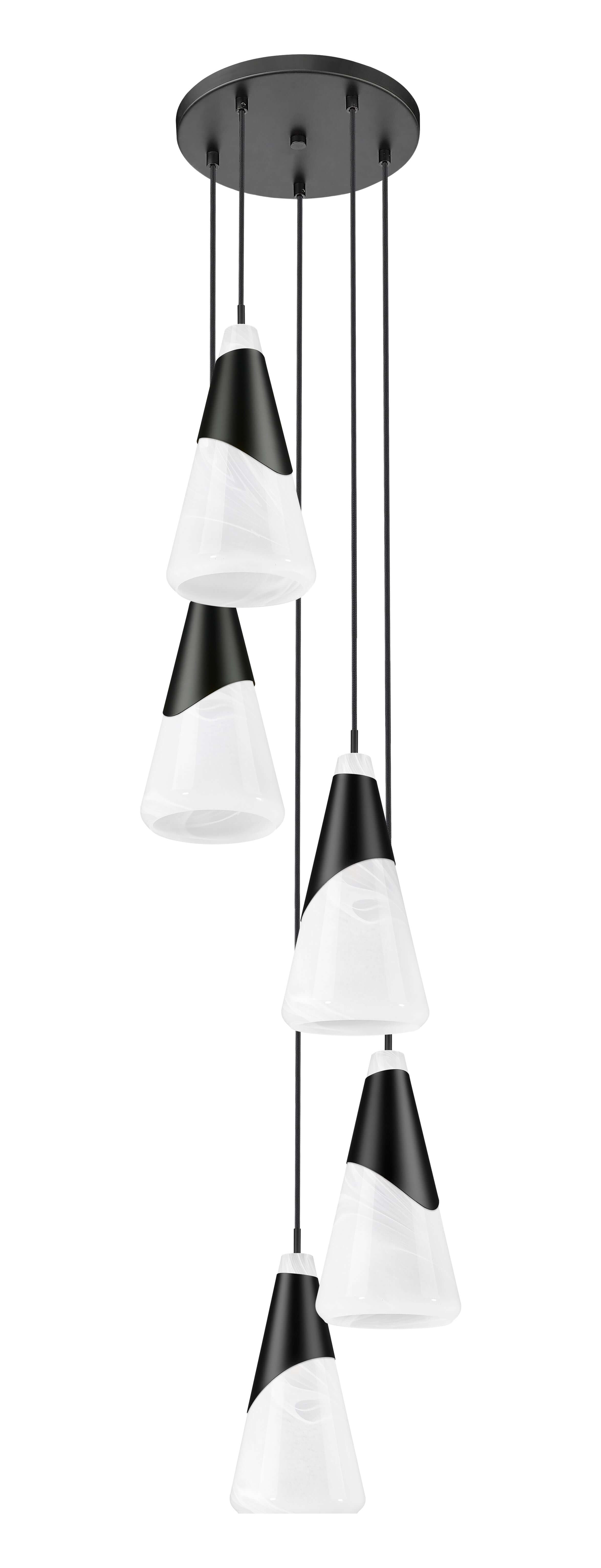 Aimie 5 Light Chandelier Matte Black