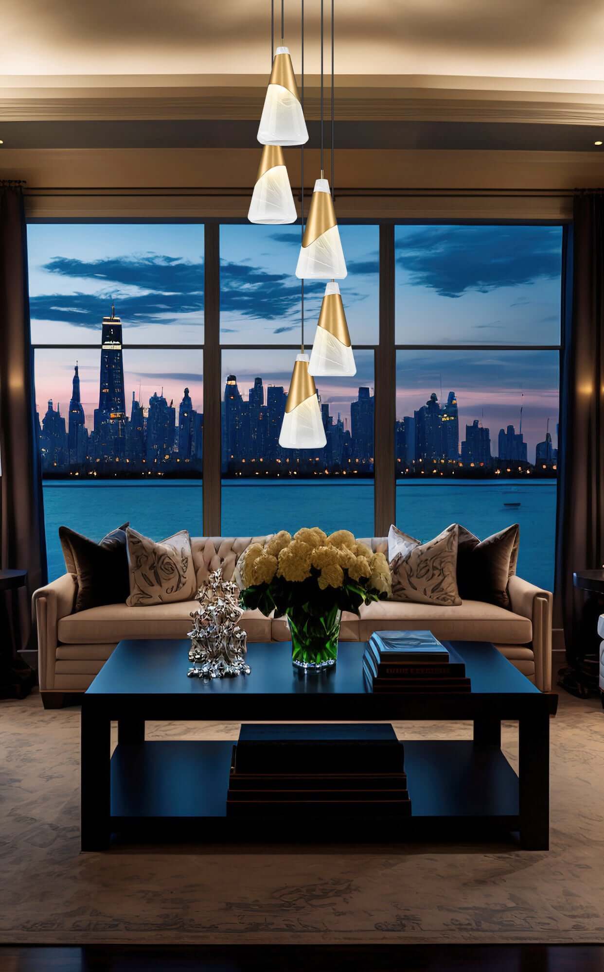 Aimie 5 Light Chandelier Modern Gold