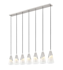 Aimie 7 Light Linear Chandelier Brushed Nickel