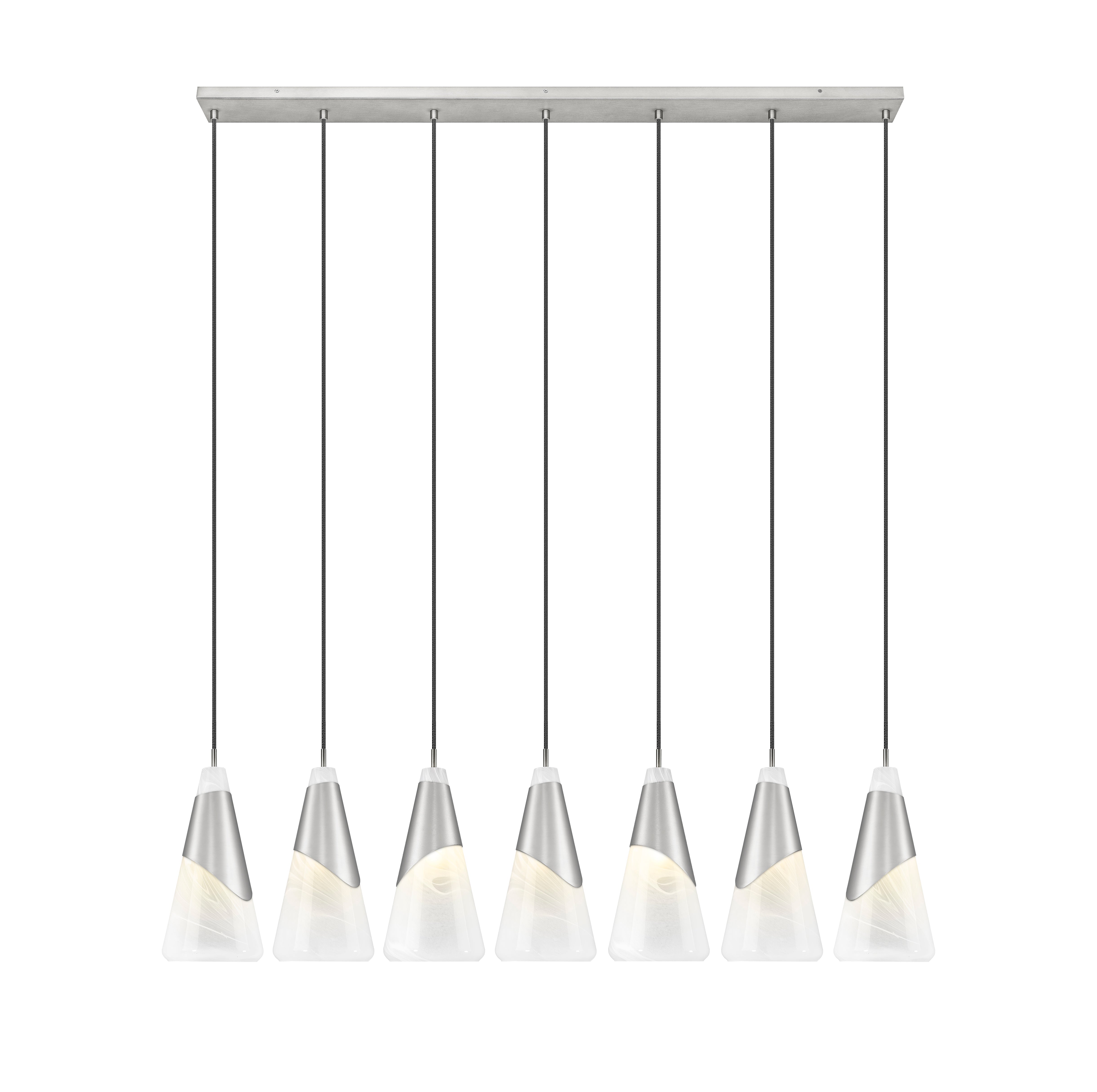 Aimie 7 Light Linear Chandelier Brushed Nickel