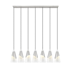 Aimie 7 Light Linear Chandelier Brushed Nickel